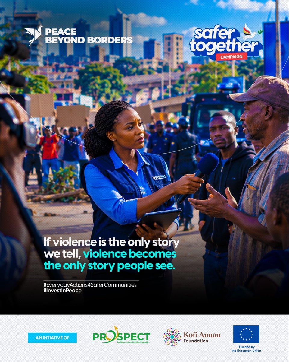 prospectini's tweet photo. The narratives we share influence how people perceive their communities. 

Responsible storytelling involves reporting on violence and conflict without letting these become the sole stories people encounter. It is equally important to highlight stories of dialogue, resilience, cooperation, and communities striving for peace. 

On this International Day of Peace, let's use communication to promote peace and expand its possibilities.
