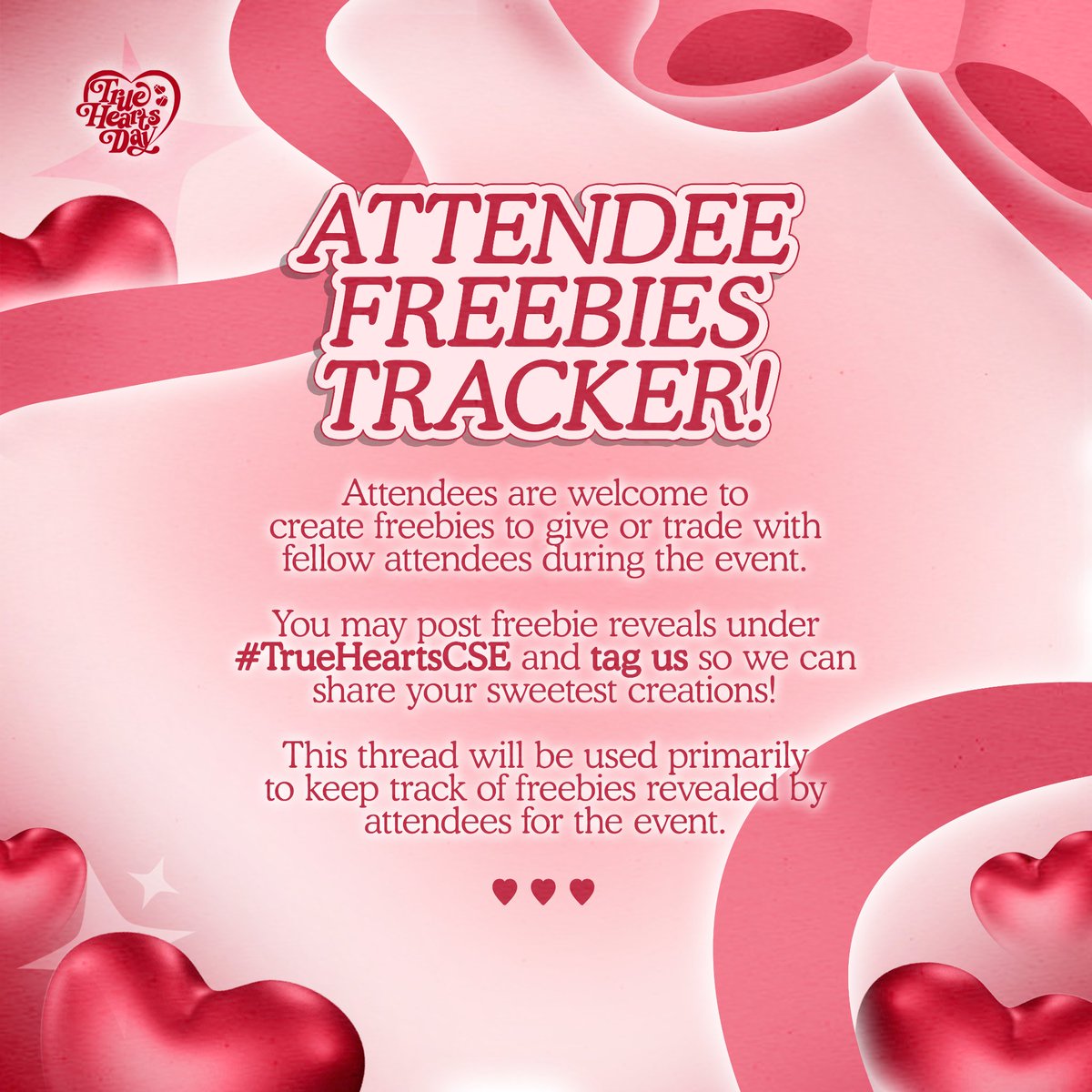 rosetinecomm's tweet photo. 📢 FREEBIE THREAD .ᐟ 

Share more of the love this True Hearts Day with the other attendees! Share your very own creations by interacting with this post for all of the lovely hearts to see ❤️

#TrueHeartsCSE #TWSTCSE https://t.co/7dqY4kRUPW
