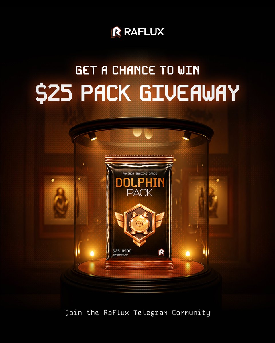 Raflux_io's tweet photo. We are giving away $25 Dolphin packs to 4 collectors ($100 total) 🎉

To join:
1. Must connect Telegram on Raflux → My Profile → Socials
2. Comment your username below ⬇️ 
3. Join Raflux Telegram community (optional) 👀

⏰ Rewards will be sent to valid entries in 24h. https://t.co/CGvwnAFeUR