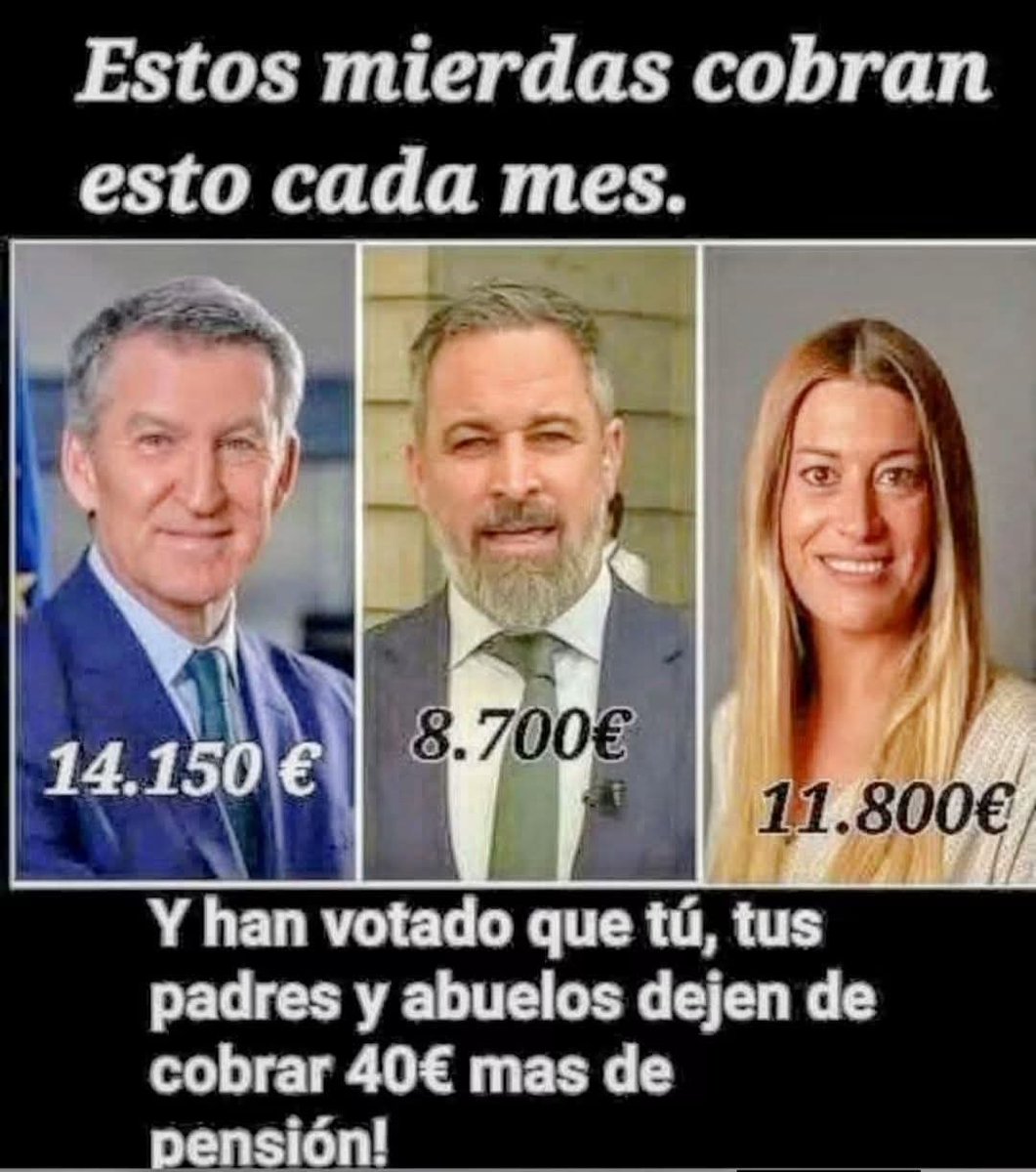 PlazaPorta48891's tweet photo. Tres peligros para España uno es narco Feijóo conocido como el cizañas,el otro un gran vago puso un bar y no pago ni a los camareros osea un hijo de puta,la otra es u desecho de Cataluña golfa golfante maleantes,,,, https://t.co/awnNdjb0l2