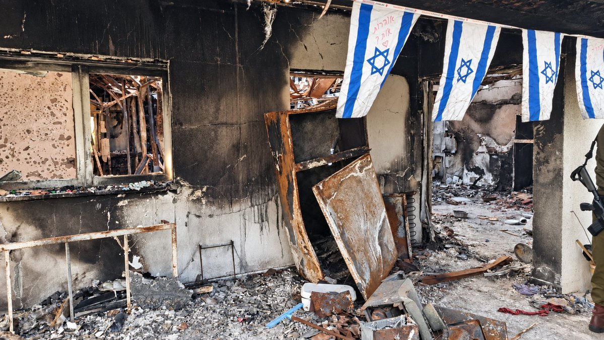 NoaMagid's tweet photo. Bracha Levinson was 75 years old and lived in Kibbutz Nir Oz.

At 6:47 a.m. on October 7, she messaged her family to say she had entered her safe room. Like everyone in Nir Oz, Bracha knew the routine of rocket attacks. Her safe room was prepared for a long stay. Ten minutes later, at 6:57, terrorists went live on her own Facebook account from inside her home as they murdered her.

Her family watched in real time. The livestream showed Bracha lying in her blood-soaked living room, with three armed terrorists standing beside her. This was how her family discovered that she had been murdered - through her own Facebook account, while the massacre was still unfolding.

They desperately sent the footage to emergency services and contacted people inside the kibbutz, trying to get someone to Bracha’s home. Then the terrorists set her house on fire. Bracha’s body burned inside, along with everything she owned.

For weeks, her family had nothing to bury. In November, DNA evidence found in the ruins of her home finally confirmed what they had already been forced to witness.

The terrorists went live on 75-year-old Bracha’s own Facebook account as they murdered her, while her family watched.

This was October 7.

I took the last photos near her home after the massacre.