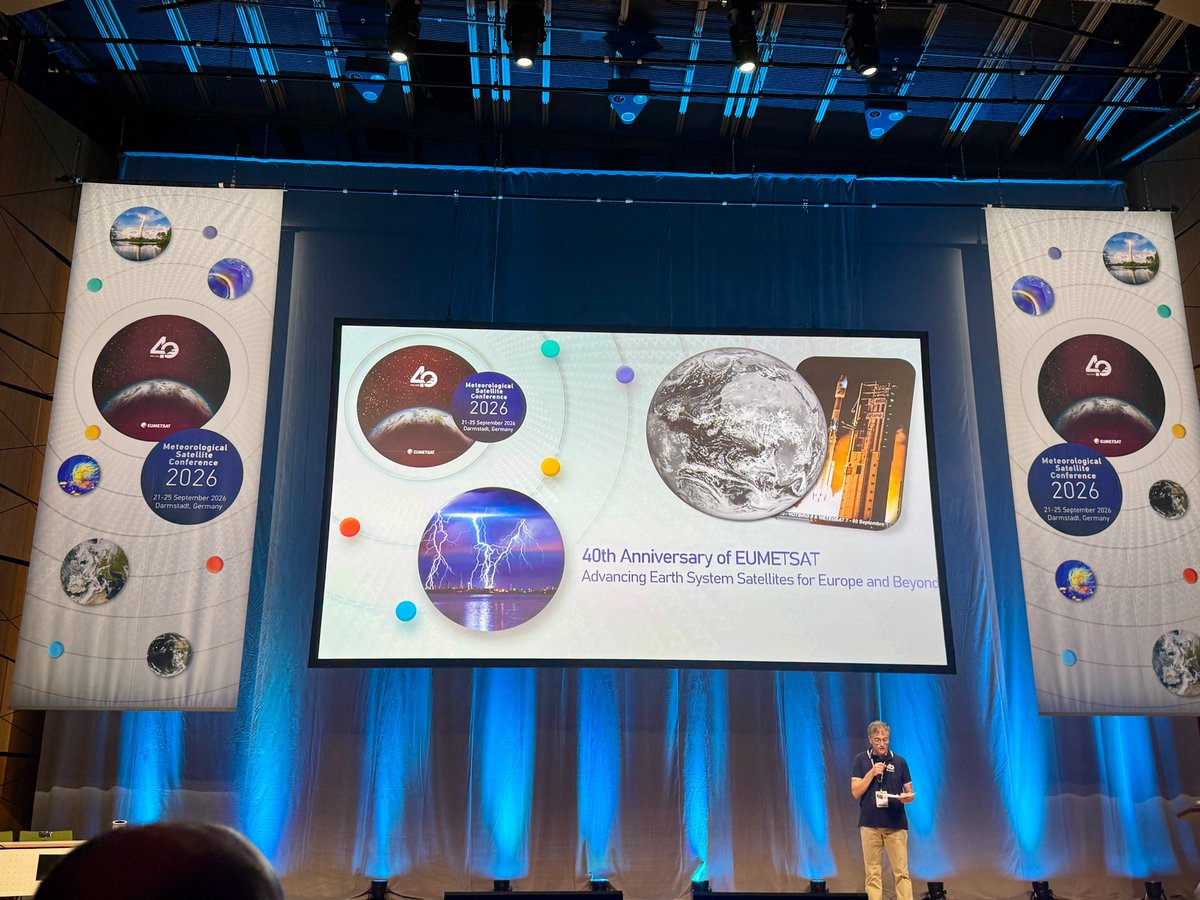 eumetsat's tweet photo. (L-R) Thomas Zurbuchen, Phil Evans, Hanno Benz and Paolo Ruti presenting from #EMSC2026 this morning. Inspriring messages from all speakers and interaction with audience.
Still plenty to come today! Stay tuned here. ๐ฐ๏ธ https://t.co/6nd8qLYbyf