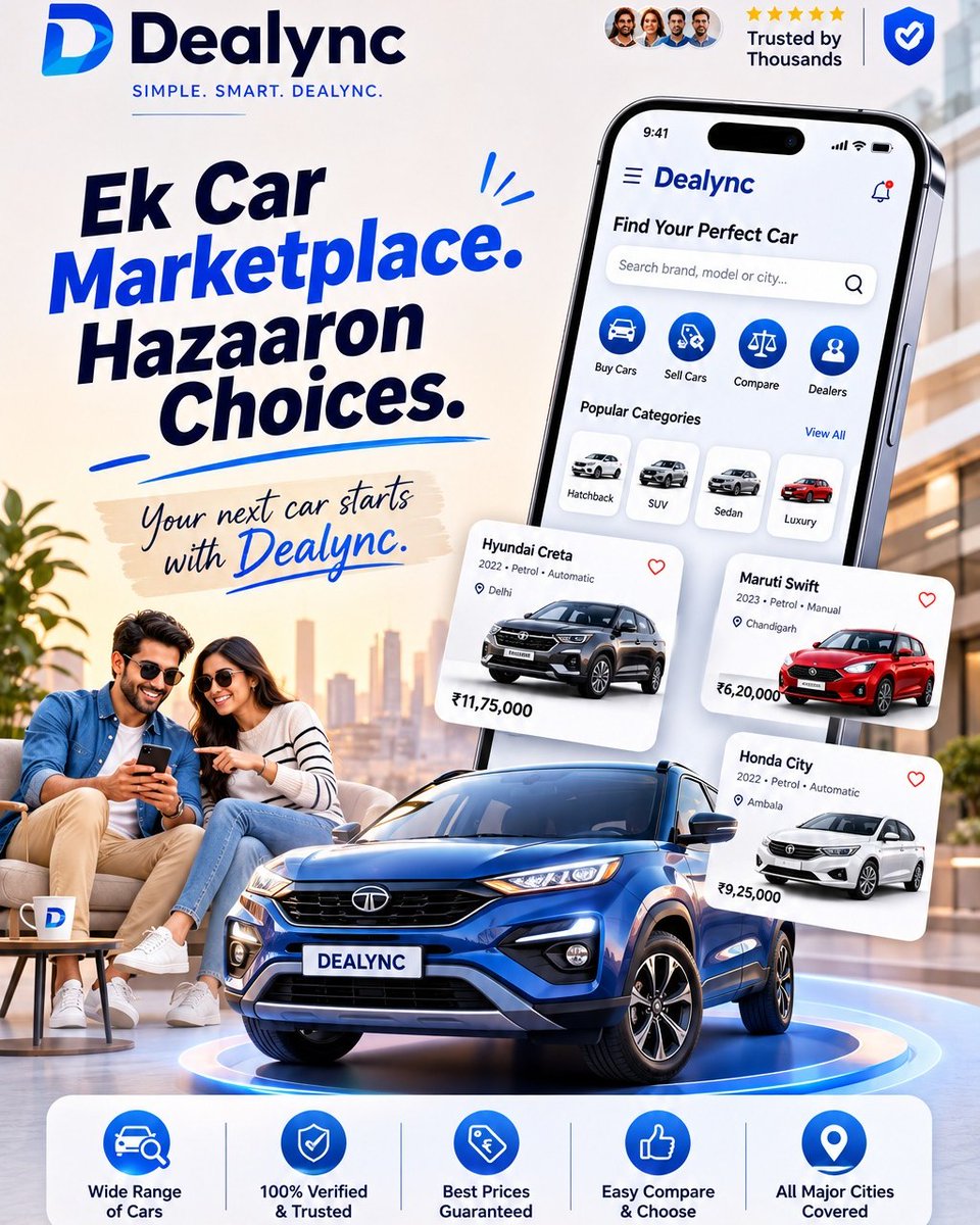 SilvaSpensahn's tweet photo. One Car Marketplace, Thousands of Choices! Finding your dream car is now easy. Compare thousands of verified cars on the Dealync app and get the best price. Choose smart, drive better! Download the Dealync app today. https://t.co/03BspYxPTr