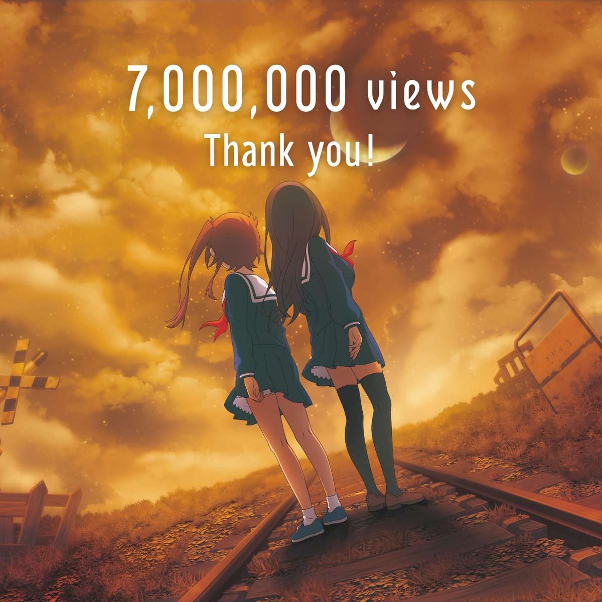 Rokudenashi_nzn's tweet photo. "ユリイカ"-Eureka-

🌅🚃7,000,000 views!!🚃🌅
https://t.co/xzZfzHwewy

────

Vocal: #にんじん
Composer: #傘村トータ

────

アニメ #終末トレイン ED主題歌の"ユリイカ"MVが700万回再生を突破しました✨
たくさんのご視聴ありがとうございます🚃

#ユリイカ https://t.co/kcC0TFNsDO