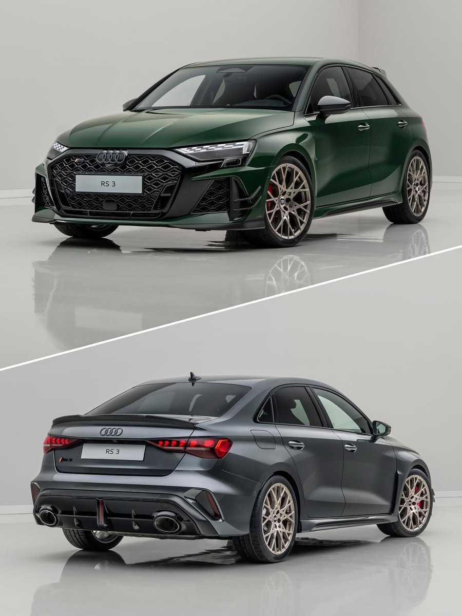 diverclaudia's tweet photo. Turning the heat up 🔥

Meet the new Audi RS 3 competition limited.

Do you choose the Sportback or the Sedan?

In celebration of “50 years of five cylinders,” we present these exclusive special-edition vehicles. Each comes with the classic 2.5 TFSI e... https://t.co/RD8v8gIVQT