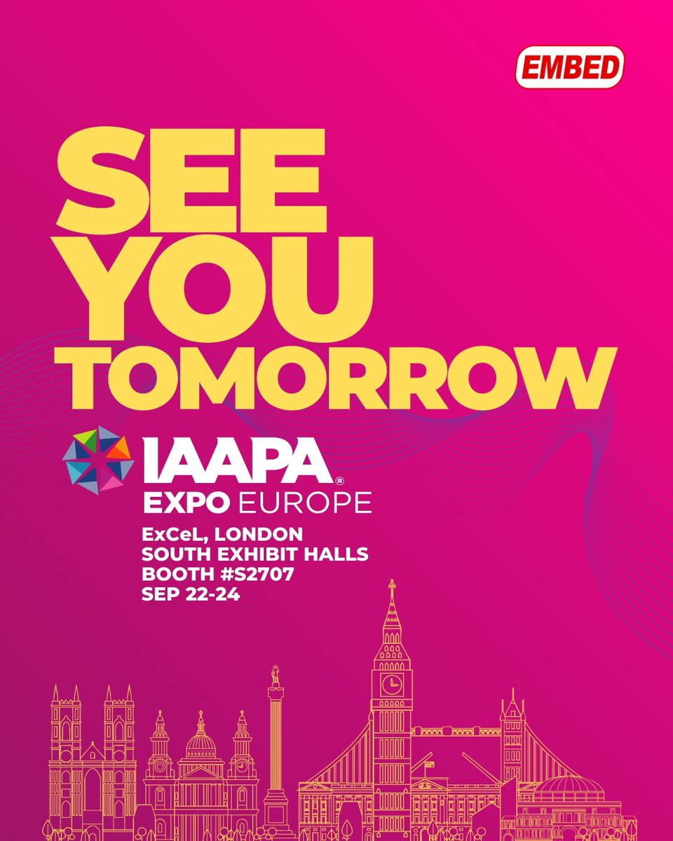 embedcard's tweet photo. See you TOMORROW! 🎉

Get ready to enjoy everything we have prepared for you at IAAPA Europe 2026!

Unlock your exclusive offers, enjoy drinks at Apero Time, and demo the Embed Ecosystem when you schedule your meeting: https://t.co/Cq9mqqqioC

#FuellingFun #TransformingFun https://t.co/fbgKfCQH9y