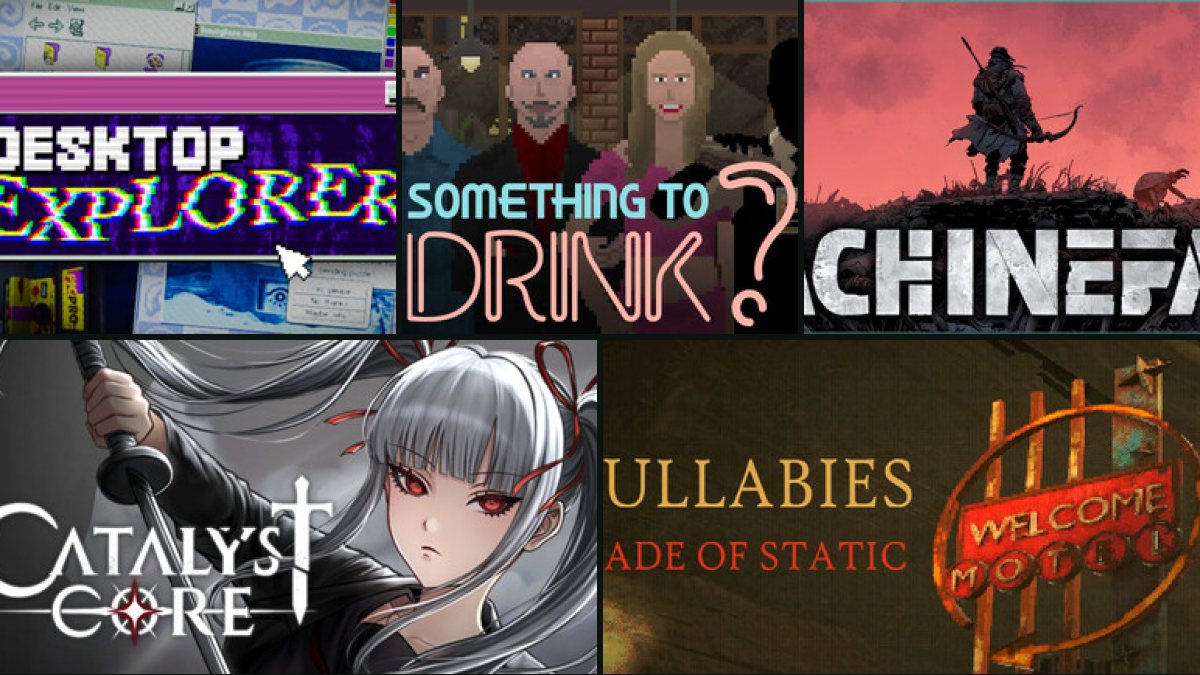 Player32hq's tweet photo. New on Player32:

▸ Desktop Explorer (@DesktopExplorer)
▸ Something to Drink?
▸ Machinefall
▸ Catalyst Core (@satkdev)
▸ Lullabies Made of Static

Trailers, demos and deals for every game → https://t.co/ORjb8X6UpL #indiegame #gamedev https://t.co/HxfTDz9x3o