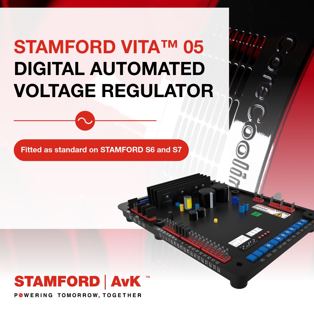 STAMFORDAvK's tweet photo. A new generation of STAMFORD digital AVR technology.

STAMFORD VITA 05 is now standard on our S6 and S7 alternators, bringing enhanced voltage regulation, monitoring and functionality together in one digital platform.

Discover more: https://t.co/DtCW97XrSd

#STAMFORDAvK #VITA05 https://t.co/1XqXmtytRy