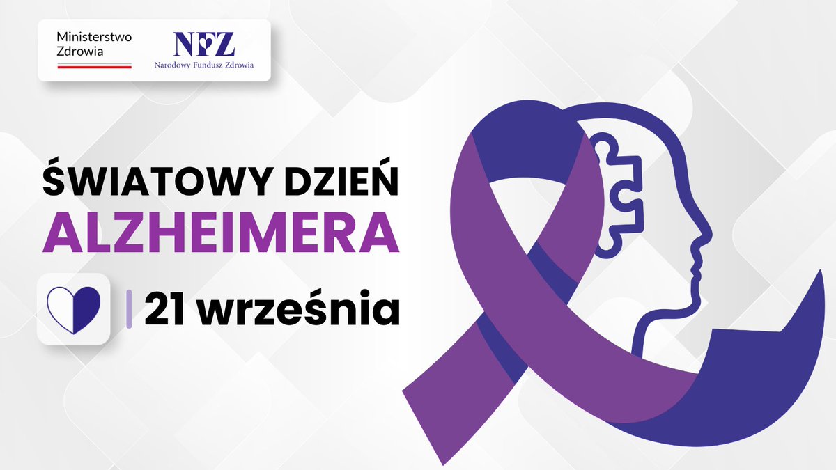 NFZ_GOV_PL's tweet photo. 📅 Światowy Dzień Choroby Alzheimera

🧠 To czas, aby podkreślić znaczenie świadomości i wsparcia dla osób dotkniętych chorobą #Alzheimer oraz ich rodzin.

🎦 Zapraszamy na poruszającą rozmowę z naszym ekspertem, o tym, jak radzić sobie z chorobą ⤵️
https://t.co/nT8kvC3npb

📘 Pobierz #poradnik z praktycznymi wskazówkami dotyczącymi komunikacji i opieki nad chorym ⤵️
https://t.co/OCxskehR7J
 
💡 Poradnik jest efektem współpracy Polskiego Stowarzyszenia Pomocy Osobom z Chorobą Alzheimera z #NFZ w ramach Forum Organizacji Pacjentów #FOP.
