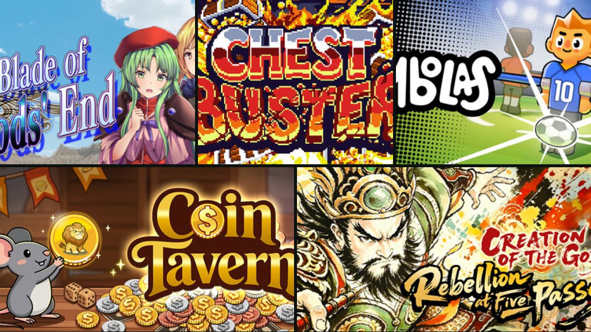 Player32hq's tweet photo. New on Player32:

▸ Silver Blade of Gods' End (@thurugi0725)
▸ Chest Buster
▸ Pimbolas
▸ Coin Tavern (@zhujian987)
▸ CREATION OF THE GODS: Rebellion at Five Passes (@too73941)

Trailers, demos and deals for every game → https://t.co/ORjb8X6UpL #indiegame #gamedev https://t.co/LaxSpyAIKM