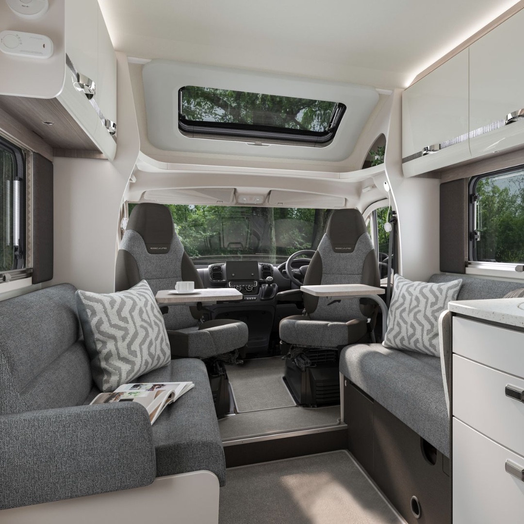 swiftgroup's tweet photo. A fresh look for wherever the road takes you. 

Escape’s new Expedition Grey cab and refreshed exterior graphics give the range a confident new look, while thoughtful updates inside make it just as easy to settle in once you reach your destination.

Add lithium leisure power and more flexible berth options, and Escape is ready for plenty more miles ahead.

See it here 👉  https://t.co/QAnMqdmm97

See it at the NEC in October 👉 https://t.co/6jnObXMtTA

#SwiftEscape #SwiftMotorhomes #MotorhomeAdventures
