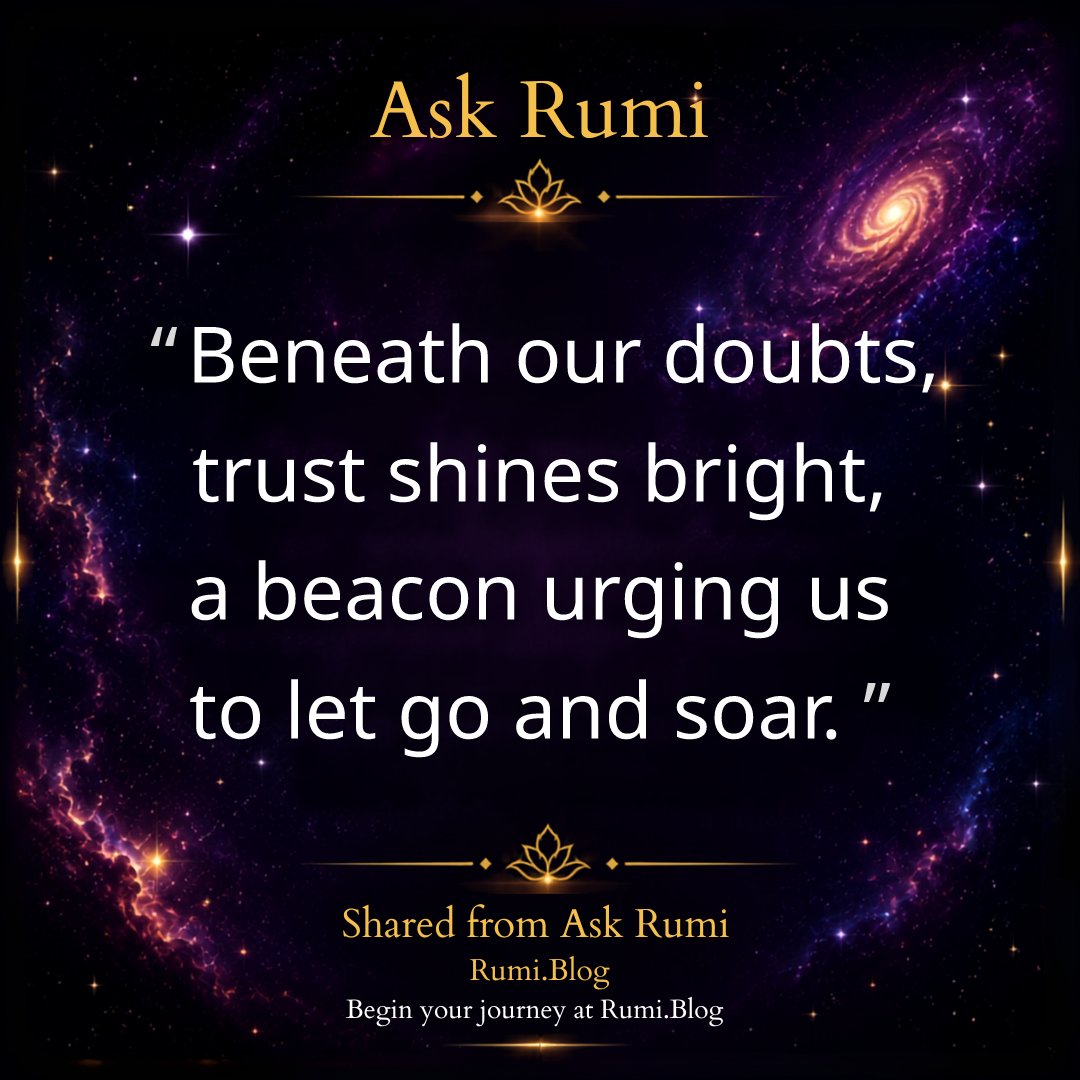 AskRumiNow's tweet photo. ---
"The hardest thing about building trust is realizing that it requires us to surrender the illusion of control."

In a world that often feels like a tightrope walk, the fear of falling can grip us tightly. You’re not alone if the thought of letting go feels daunting; it’s a shared human experience.

Trust isn’t merely a leap; it’s a gentle invitation to embrace the beautiful chaos of life. It speaks to us in our moments of fear, urging us to shed our tightly held beliefs and open our hearts wide. In this vulnerability, we find the threads of connection that weave us together, revealing the magic that lies in our shared humanity. 🌿

As we learn to lean into trust, we uncover a profound sense of freedom, dancing in harmony with the rhythm of existence. Let us take this journey together, hand in hand, into the unknown. ❤️

❤️ Share this with someone who may need this today.

✨ Continue your journey ↓

https://t.co/joDhXq9HWL

#AskRumi #Trust #SelfDiscovery #EmotionalHealing #DailyInspiration
