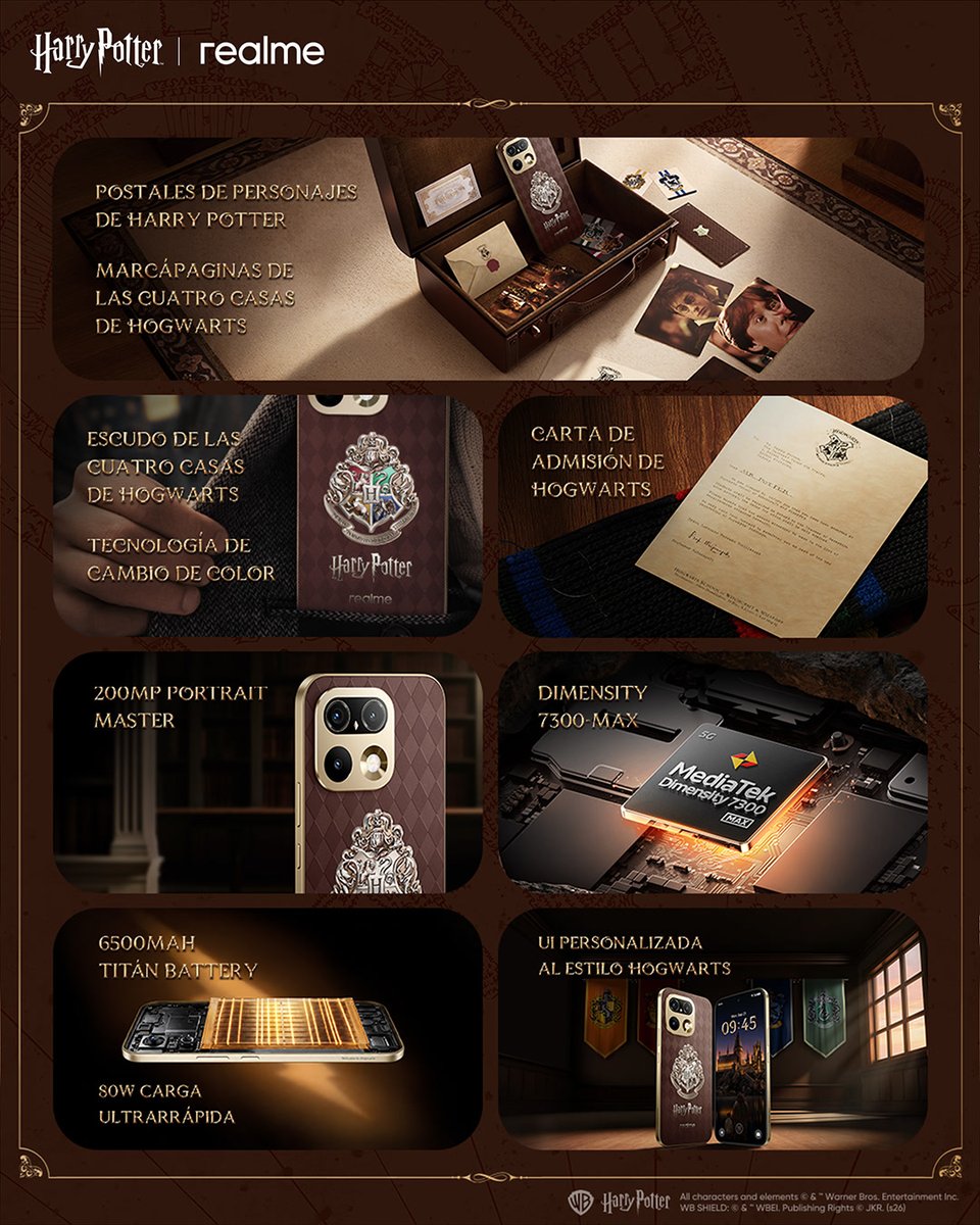 realmeespana's tweet photo. Se ha acabado la espera. ✨
 
Te presentamos el realme 16 Pro 5G Harry Potter Edition: desde su diseño inspirado en Hogwarts hasta los detalles que lo hacen único. 

Todo, de un vistazo. 👀

#HarryPotterXrealme #HarryPotter #HarryPotterStyle
#realme16ProSeries #realmeEspana https://t.co/uttncyebSb