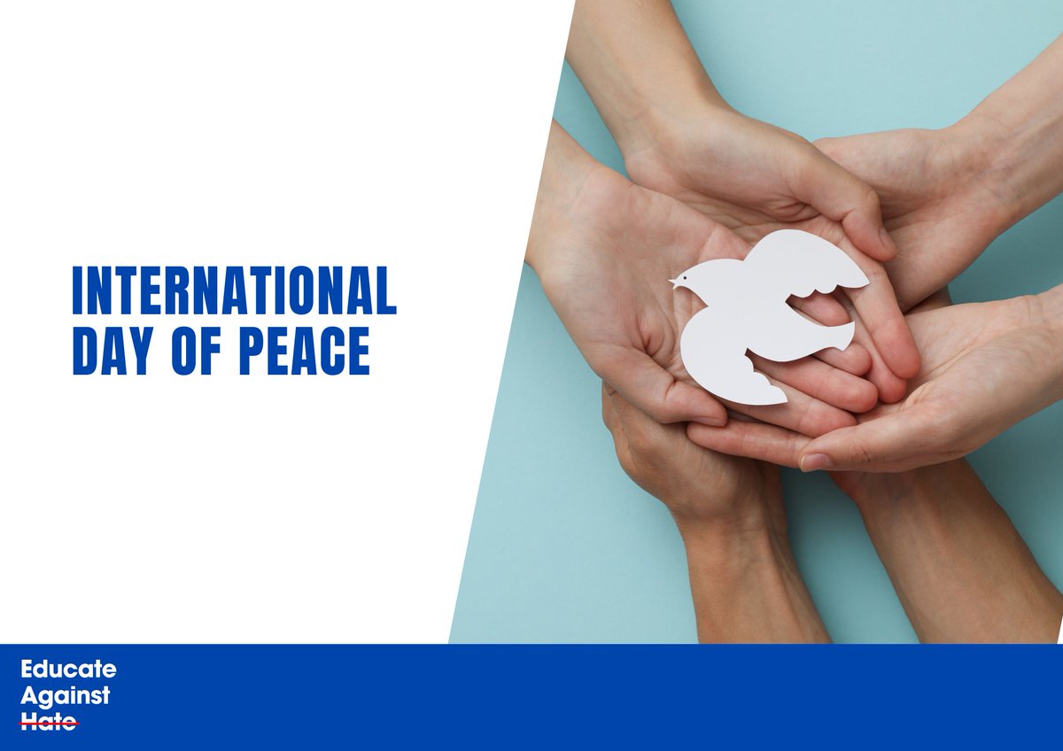 EducateAgainst's tweet photo. Today is International Day of Peace 🕊️
Building peaceful, inclusive communities starts with education. By helping young people develop critical thinking, respect and resilience, we can create environments where everyone feels they belong.
Find resources at https://t.co/7beyJyOWel https://t.co/yDCMkzvr9z