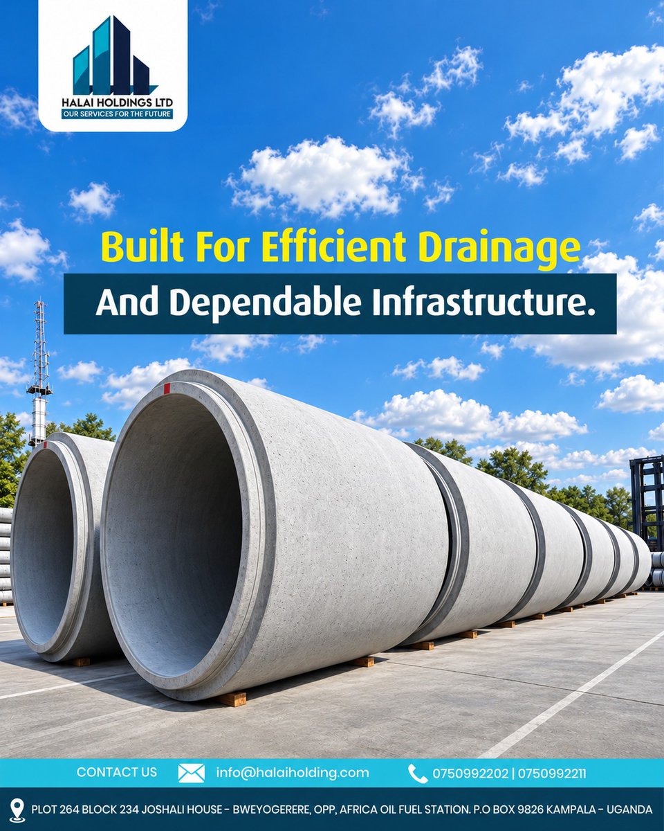 HalaiHoldings's tweet photo. Halai Holdings supplies culverts built for dependable drainage and infrastructure applications.

DM us or call to inquire:
Phone: 0750992202 | 0750992211
Email: info@halaiholding.com

#HalaiHoldings #Culverts #ConstructionUganda https://t.co/5hxHKV5Nmg