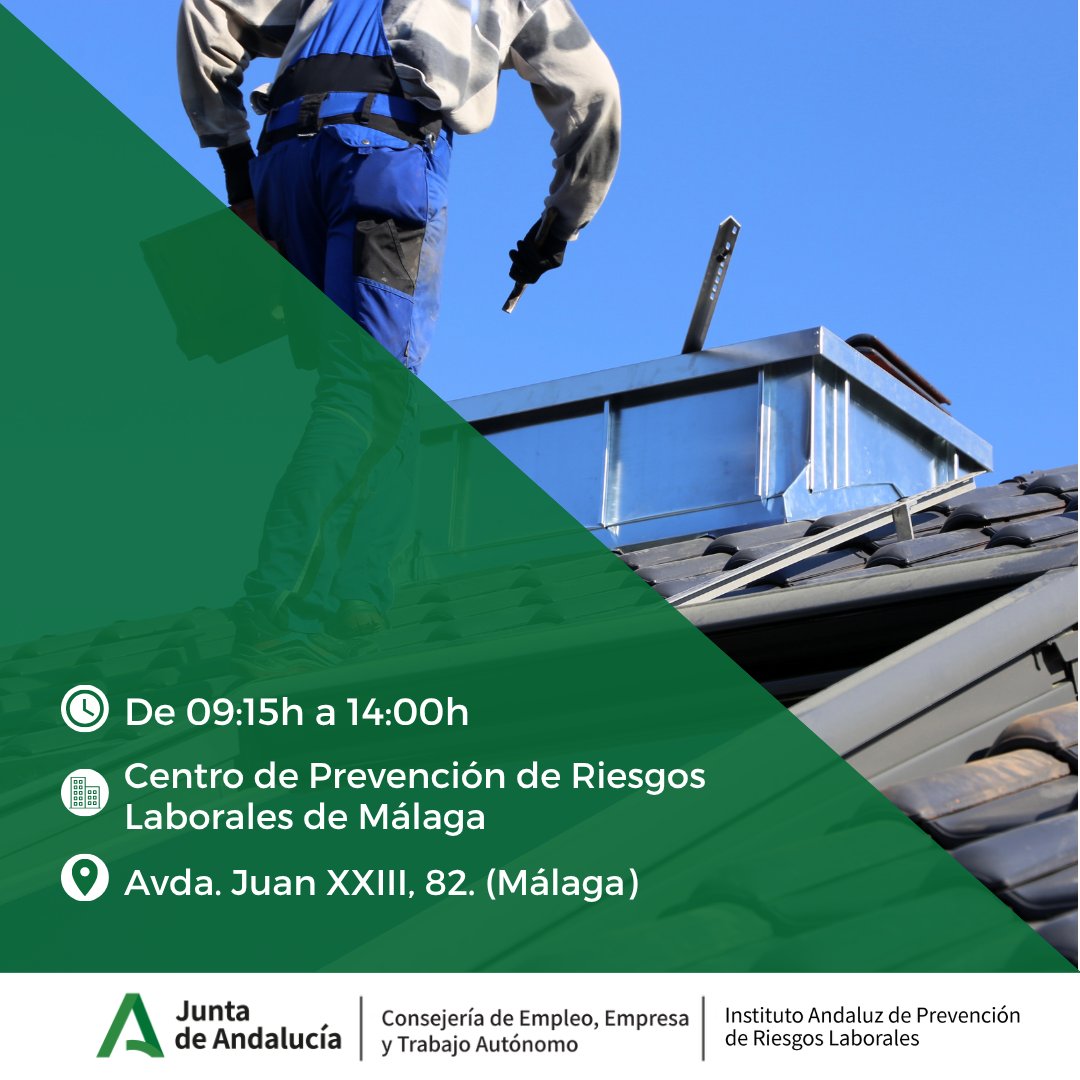 IAPRL's tweet photo. Jornada técnica 'Prevención de caídas en trabajos sobre cubiertas frágiles' 🏗️

📅24 de septiembre en Málaga (presencial y telemática). Las cubiertas frágiles (chapa, vidrio, fibrocemento) causan numerosas caídas de altura, muchas mortales.

Inscripción gratuita 👇

🔗https://t.co/KNNC0REhkP

#IAPRL #PRL #Málaga