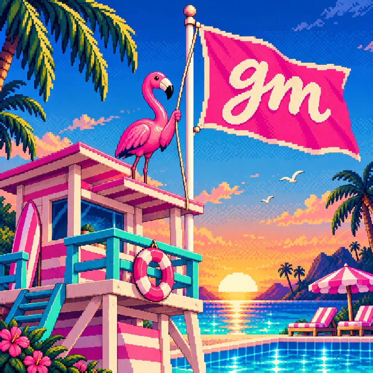 solpoolparty's tweet photo. GM Pool Party People ☀️🦩 https://t.co/yCsXHE6n4I
