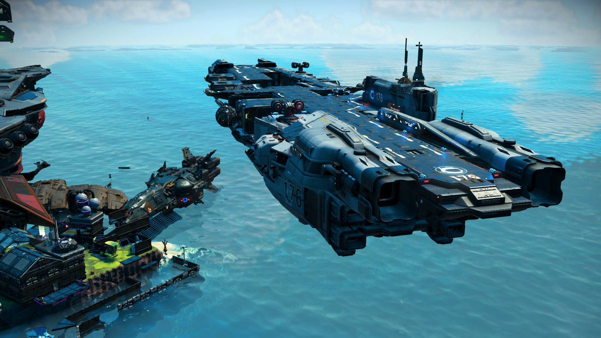 ArisaHondaAnime's tweet photo. CV 176. In #NoMansSky, even aircraft carriers can fly! ✨ 

The imagination and talent of #Corvette builders truly know no limits. 🚀💕  

#ノーマンズスカイ** https://t.co/CJHCXgGCRQ