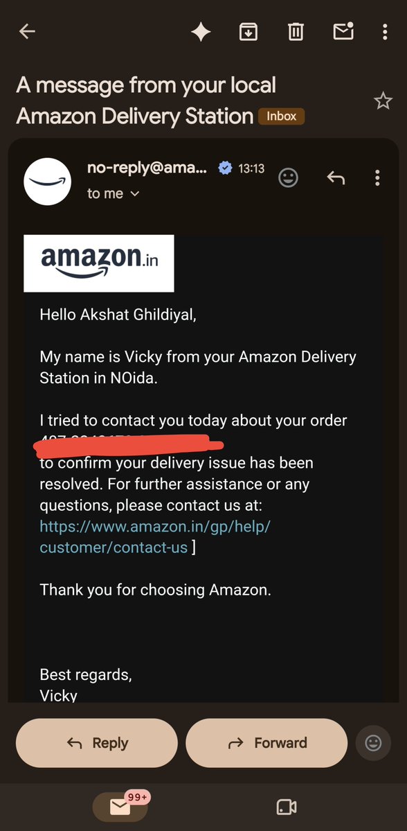 aut0912's tweet photo. @AmazonHelp Received no call, just saying that they reached out to me.

The delivery personal himself told me that he has the package, pls get it delivered to my home! https://t.co/itvh7CkXL9