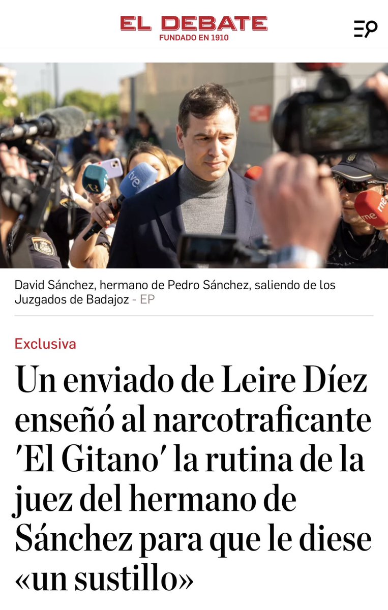 Igarrigavaz's tweet photo. Las cloacas del PSOE al habla con narcos para “eliminar” a jueces. 

El Gobierno trabajando contra la Justicia de la mano de criminales.

Sánchez es el jefe de una de las mayores organizaciones criminales de España, y como tal debe ser tratado. https://t.co/IY40R5MV6D