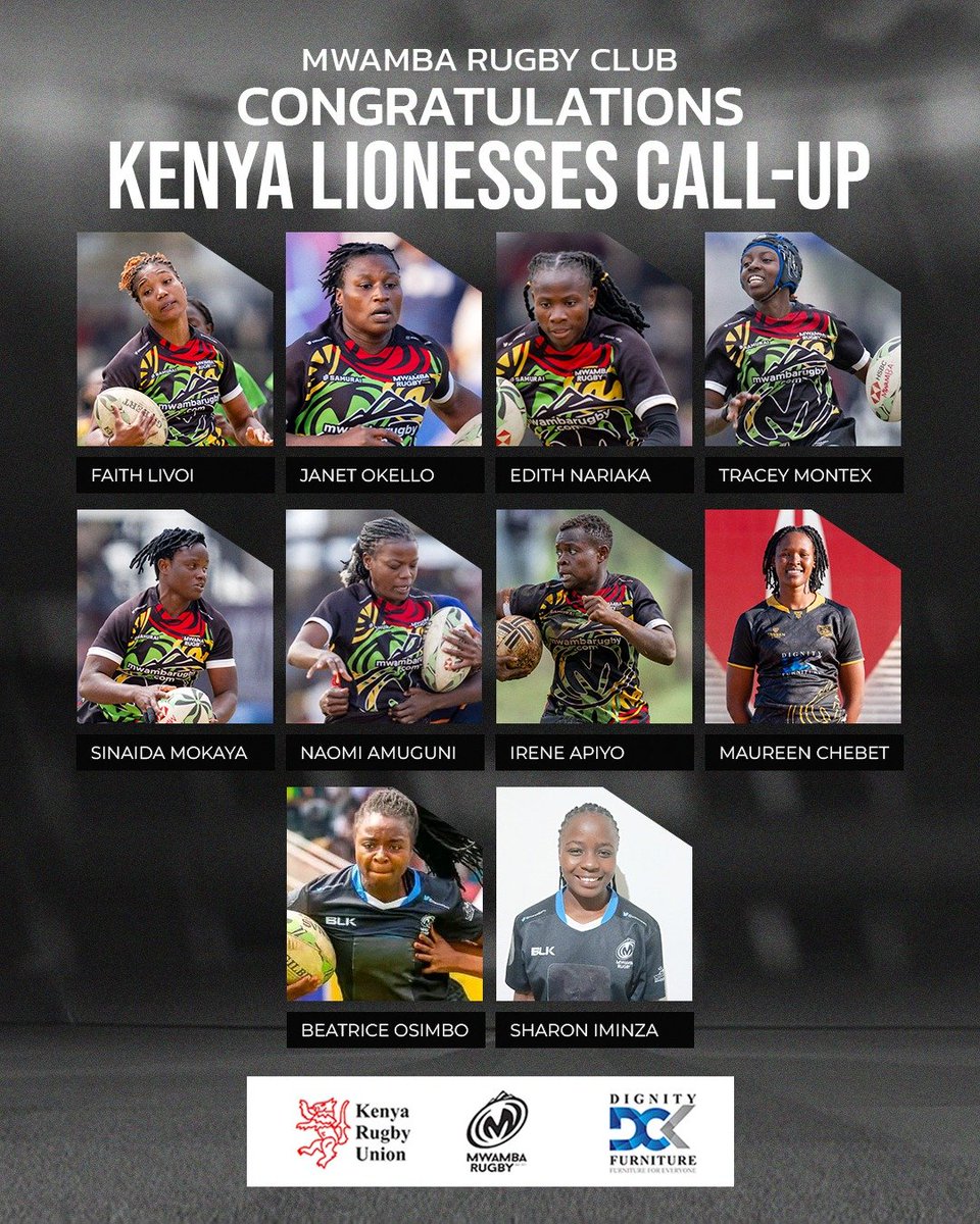 MwambaRFC's tweet photo. Kusaidia taifa ni jukumu letu kama Kulabu 🖤

Congratulations to our 10 Mwamba Ladies who have earned provisional national team call-ups ahead of this year’s Safari 7s. 

Go represent. Go make Kulabu proud! 🖤 https://t.co/6S24K837Zy
