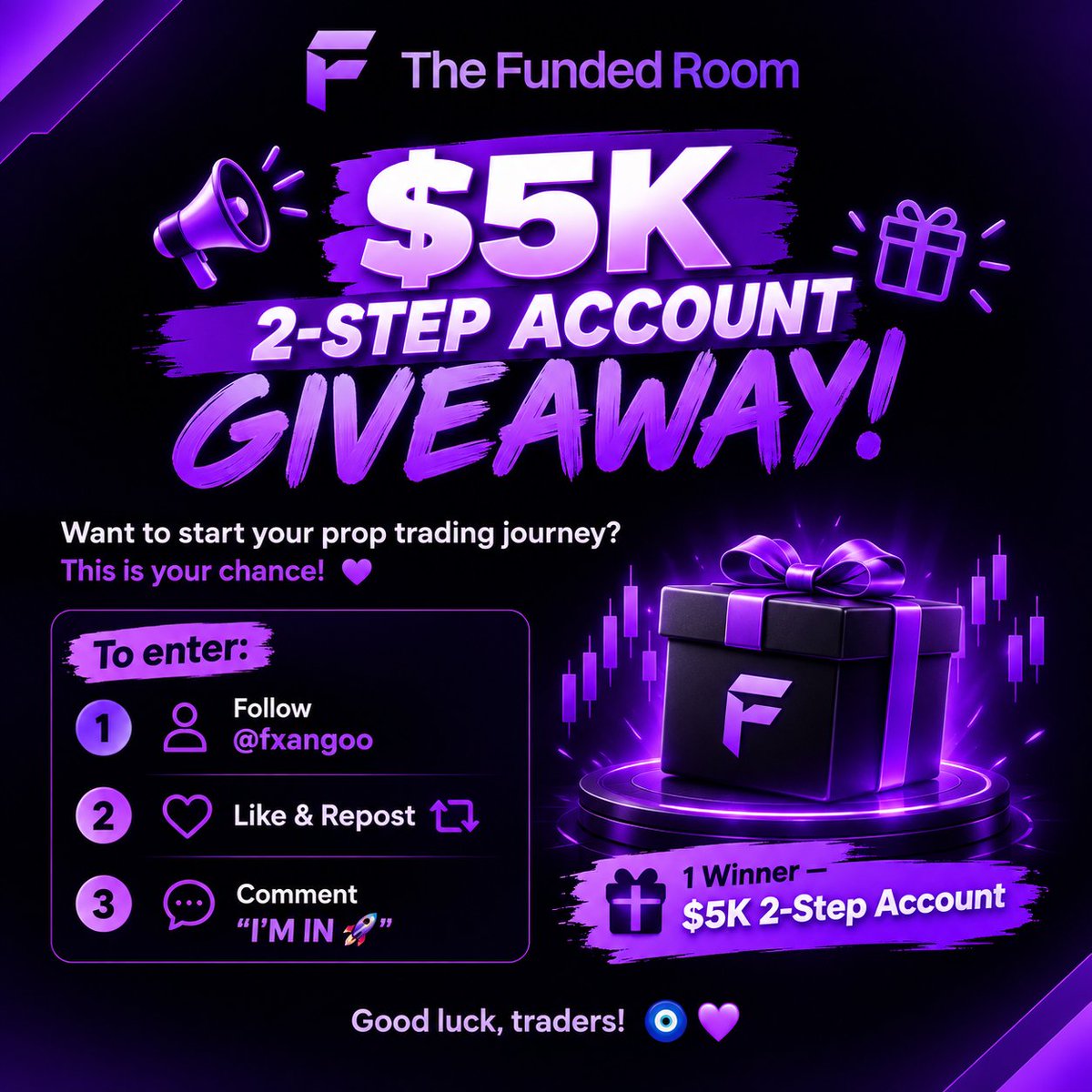fxangoo's tweet photo. 🚨 Do it fast! Share it &amp; enter! 🔥

❤️ 50 Likes
💬 50 Comments

🎁 Bonus Entry: Make a video explaining why you want to trade with TFR for a 25% higher chance of winning!

One winner — selected purely at random by ChatGPT. 🤖

Good luck! ❤️🧿
@thefundedroom https://t.co/KrVv2wOqQz