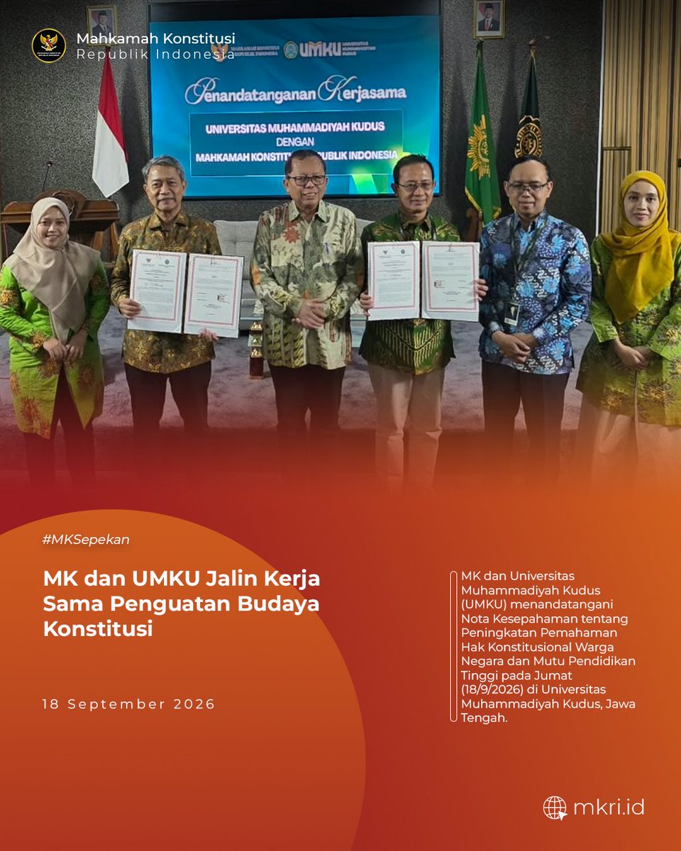 officialMKRI's tweet photo. Jangan sampai ketinggalan update terbaru dari MK, yuk gabung ke Channel WhatsApp resmi MK melalui tautan ini:
π https://t.co/eDnt4hJORB (3/3)
#MengawalKonstitusi
#SalaMKonstitusi
#MKRI
#MKSepekan https://t.co/kbmo65oERb