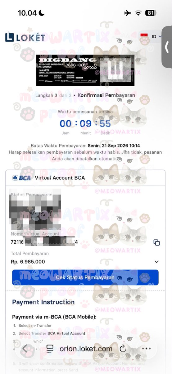 meowartix's tweet photo. SECURED ✅

Add Show BIGBANG 2026–2027 WORLD TOUR
< XX : COSMOS > IN JAKARTA

Section Diamond VIP🥰🥰 https://t.co/7V5NZ29sFD