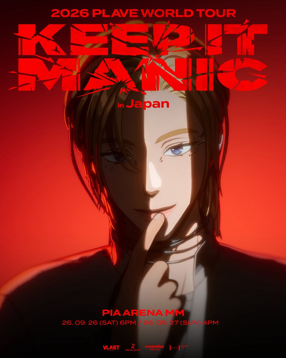 plave_jp's tweet photo. 2026 PLAVE World Tour [KEEP IT MANIC] in Japan 

💜 D-4 💜 

🗓️ 2026.09.26 SAT - 09.27 SUN 
📍 PIA ARENA MM 

#PLAVE #プレイブ #NOAH #ノア 
#2026_PLAVE_World_Tour #KEEP_IT_MANIC 
#KEEP_IT_MANIC_in_Japan 
#2026_PLAVE_World_Tour_in_Japan https://t.co/TvB3gw81yL