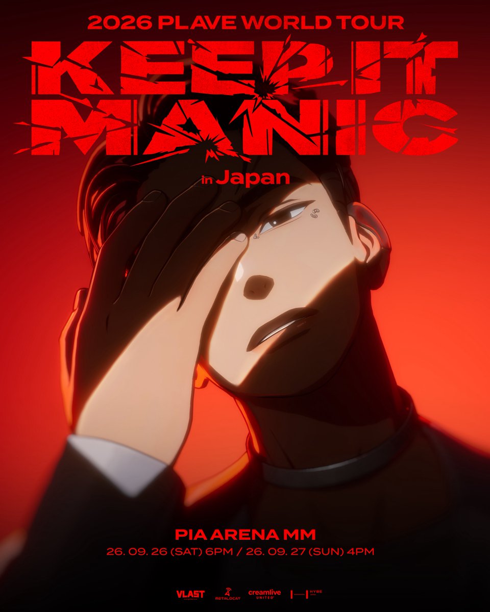 plave_jp's tweet photo. 2026 PLAVE World Tour [KEEP IT MANIC] in Japan 

🖤 D-1 🖤 

🗓️ 2026.09.26 SAT - 09.27 SUN 
📍 PIA ARENA MM 

#PLAVE #プレイブ #HAMIN #ハミン 
#2026_PLAVE_World_Tour #KEEP_IT_MANIC 
#KEEP_IT_MANIC_in_Japan 
#2026_PLAVE_World_Tour_in_Japan https://t.co/PLPxwX2ht5