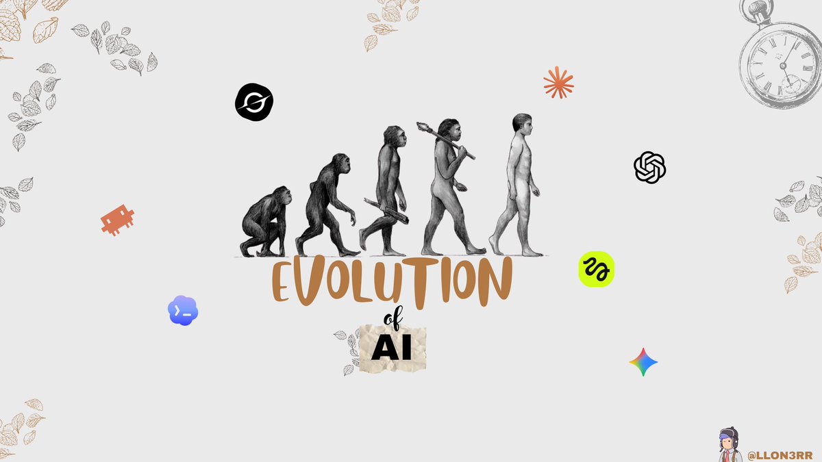 LLON3RR's tweet photo. AI didnt become powerful overnight

it went through a few major phases: 

1950s - 80s ➢ Rule based AI
where computers followed instructions humans explicitly programmed

1990s - 2010s ➢Machine learning came in
instead of coding every rule, we started letting machines learn patterns from data

2010s came along Deep Learning
here, AI is much better at seeing, hearing and understanding 

2020s ➢ Generative AI
AI learned to generate text, images, code, audio and a lot more

now we have AI agents 
AI is moving beyond answering questions towards using tools, making decisions and completing tasks

it’s crazy to see how far Artificial Intelligence has evolved

but what next?