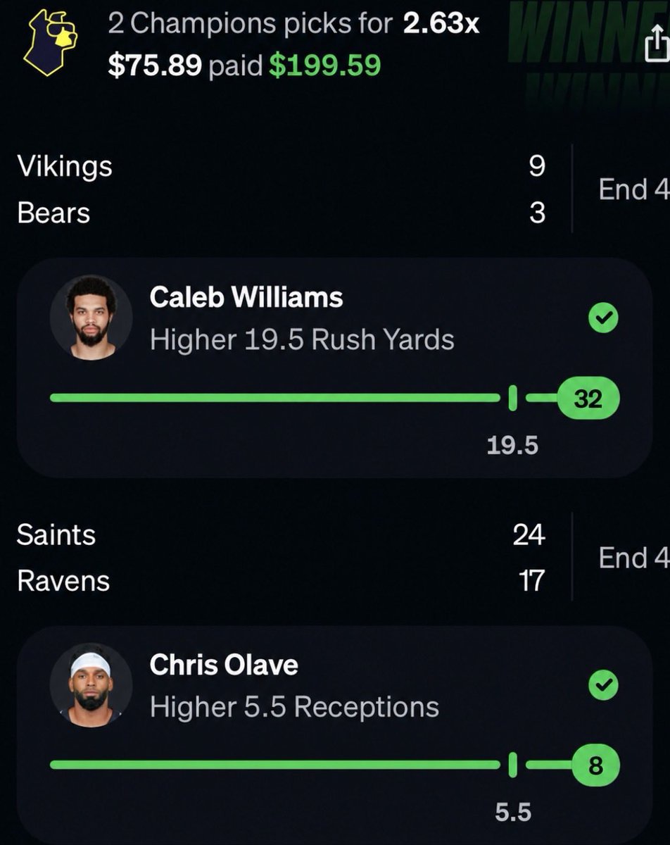 Mr_Robins11's tweet photo. 💚 Shoutout to my boy @KBProps, absolutely LOVED this Chris Olave play for over 5.5 Receptions‼️‼️ 

☢️ Had to pair this with my mf NUKE PLAYYY ☢️

GO #Saints, WHO DATTT WHAT AN UPSET 😂😂😂😂

#Gambling𝕏 #SportsBetting #NFLPicks #PrizePicks https://t.co/wqZ6Nc1fxF
