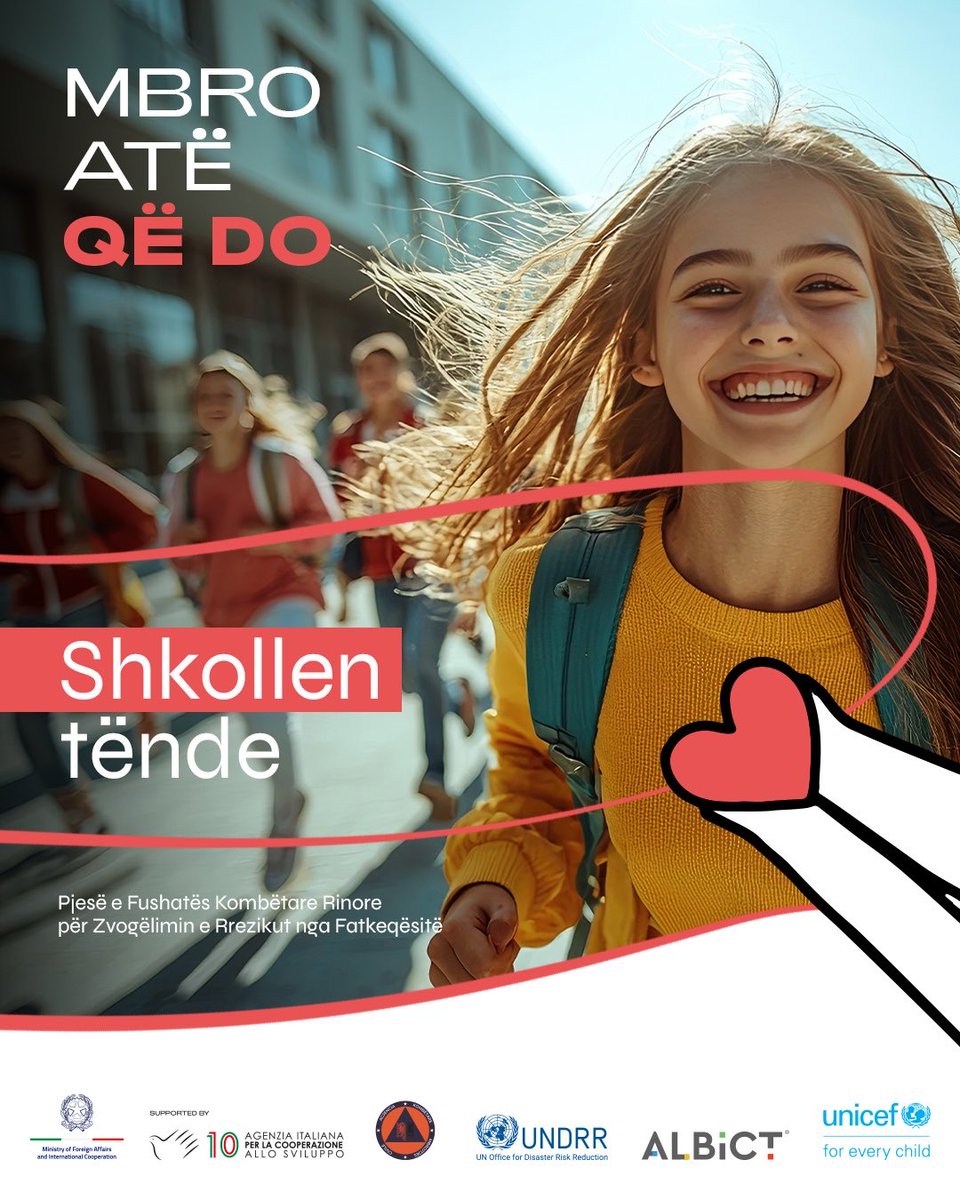 IctSlab's tweet photo. Protecting your school starts with knowing the risks. Ask today: Where is the nearest exit, the evacuation route and the safe assembly point?

Prepared students make safer schools.

By @UNDRR , @albania_unicef &amp; @IctSlab , with @AICS_Tirana support.
#ProtectWhatYouLove https://t.co/RoA9BRCGNB