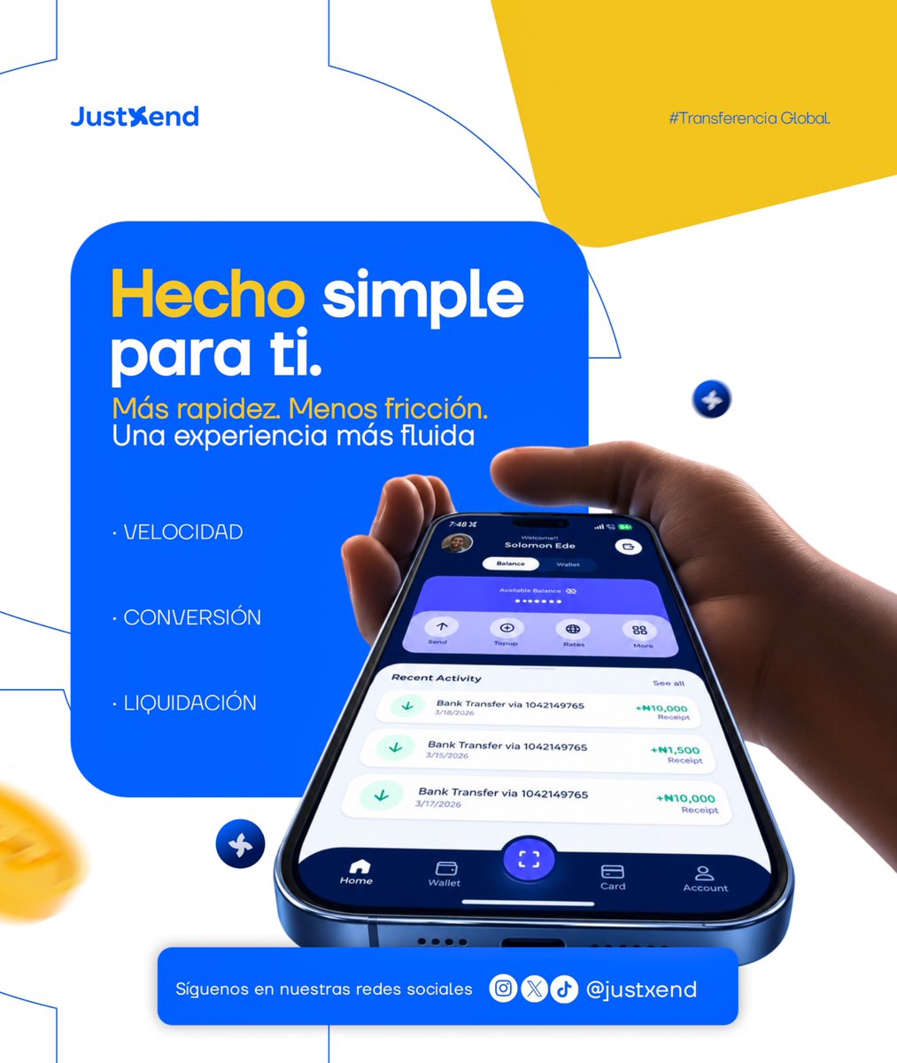 JustXendLATAM's tweet photo. La tecnología debería hacer que mover dinero sea más fácil, no más complicado.

Las partes complejas ocurren en segundo plano. Tú solo envías y recibes. ⚡

Eso es lo que estamos construyendo con JustXend. https://t.co/c1xo4TAPgM
