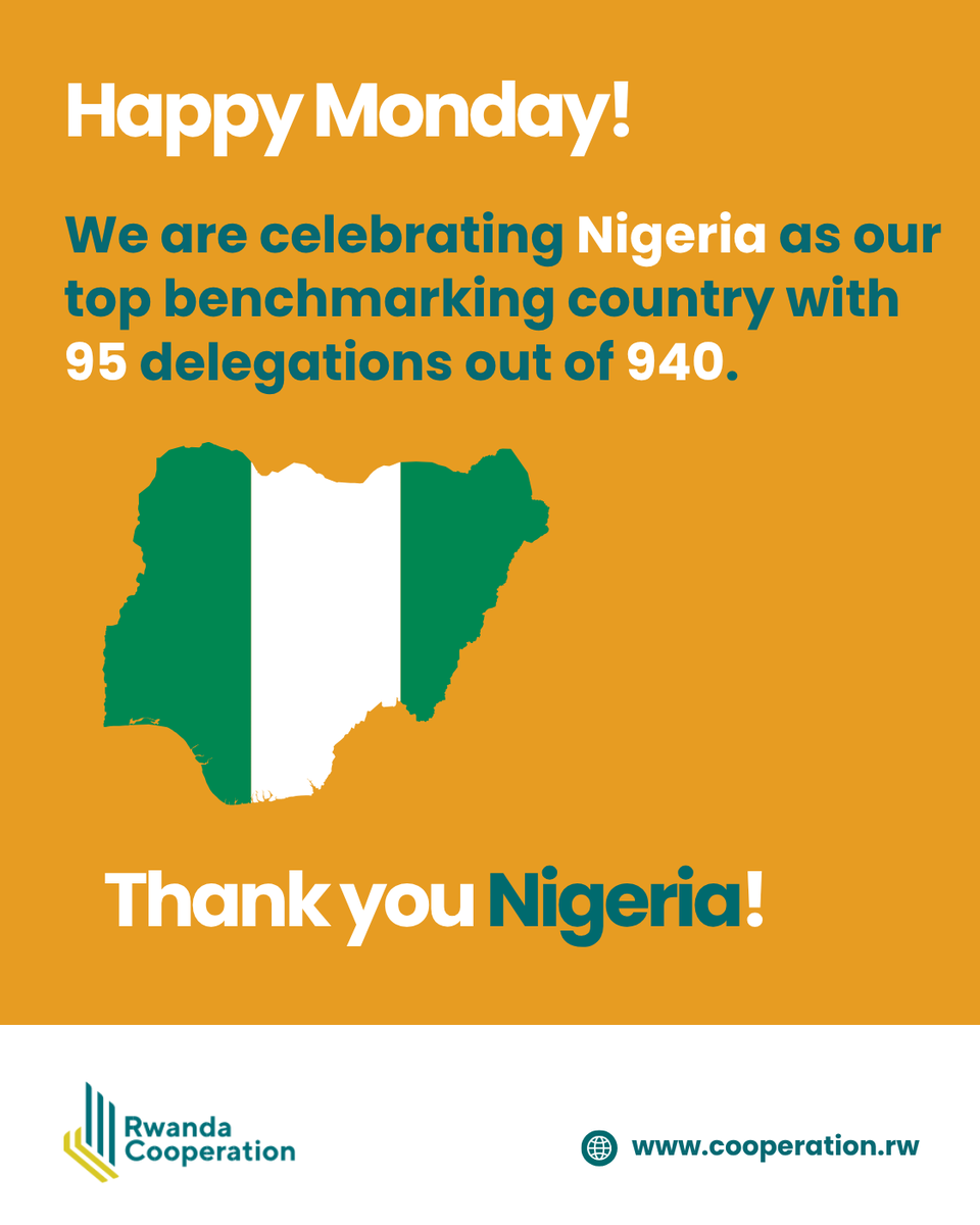 Cooperation_RW's tweet photo. Happy New Week!
🇳🇬 🇷🇼 https://t.co/4o3ieLE07i