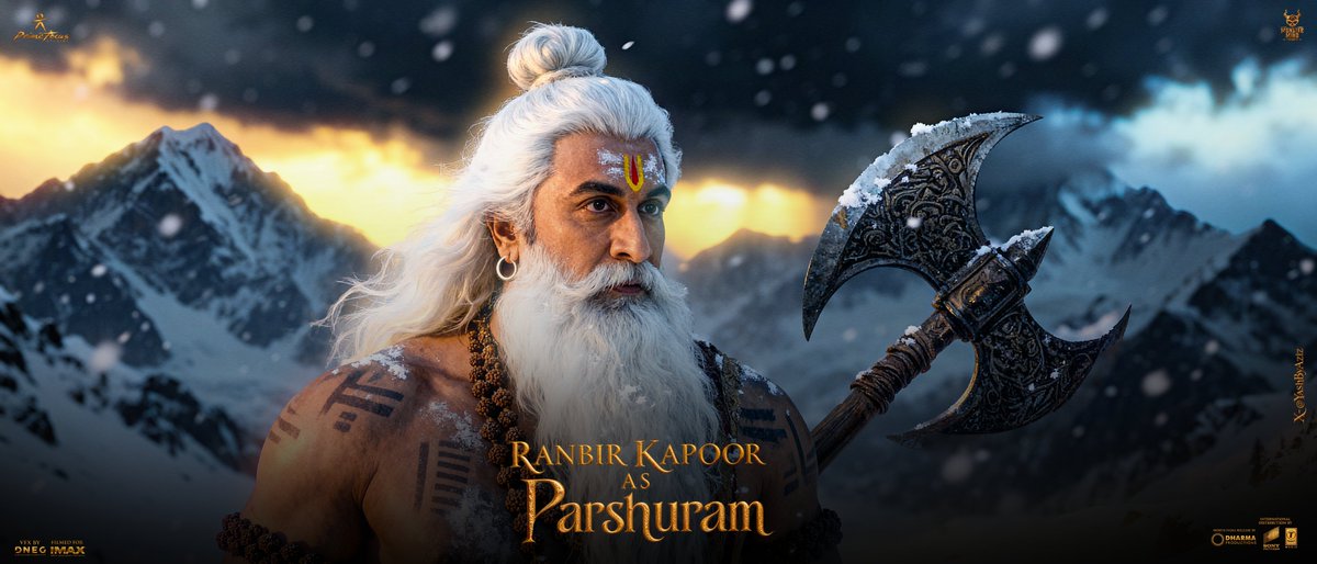 YashByAziz's tweet photo. From The Tale Of #Ramayana
Presenting You #RanbirKapoor As
" कालस्यापि भृगुनन्दनः महावतार परशुराम "

Starring, #Yash As Ravana
&amp; #SaiPallavi As Mata Sita

Slated For Diwali 2026 Release Worldwide.
High Quality Poster Link ( 👇🏻🔗) https://t.co/IRtRV4GPRI