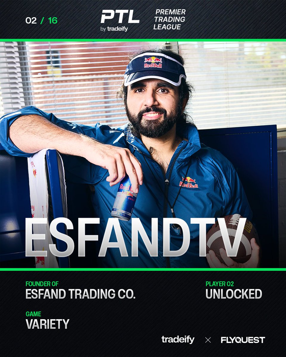EsfandTV's tweet photo. I’m taking part in @JoinPTL’s first tournament! Excited to learn more about trading, put my skills to the test and compete in a brand new tournament series #ad https://t.co/dLXPVqKF8a