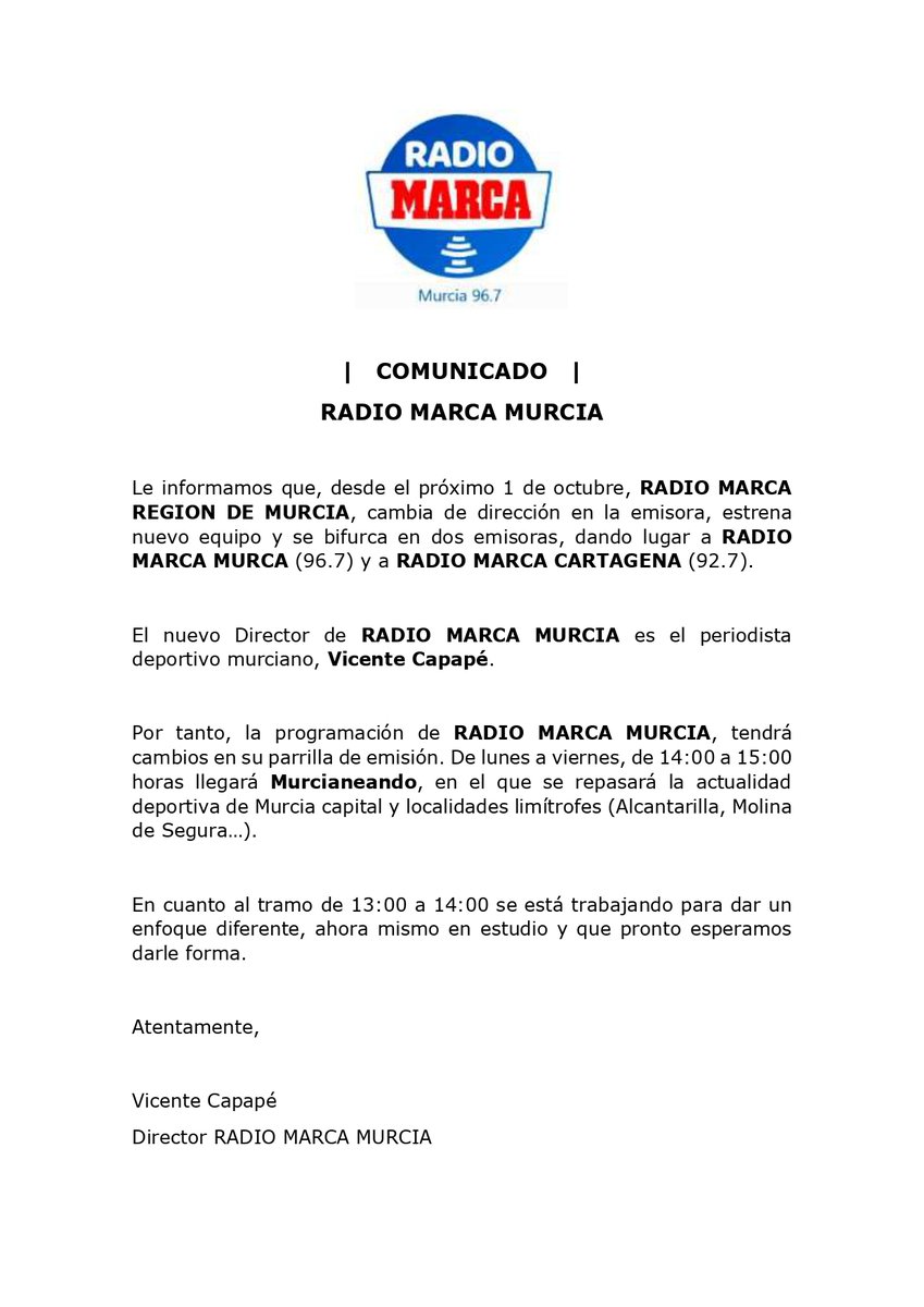 Vicente_Capape's tweet photo. Comunicado | https://t.co/mPCIDrbFgS