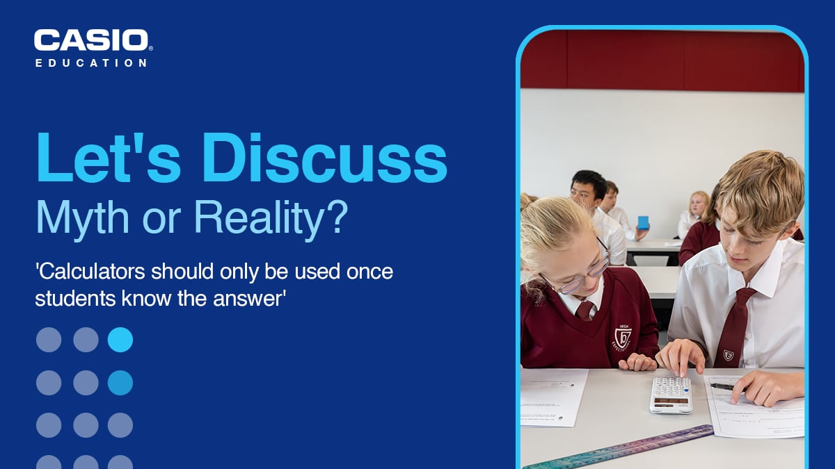 CasioMaths's tweet photo. Myth or reality? 💭 Calculators are only for checking answers. How do you help students use them to explore maths? #MathsEd
https://t.co/6WBqFCrh8I https://t.co/9COJKsIXIz