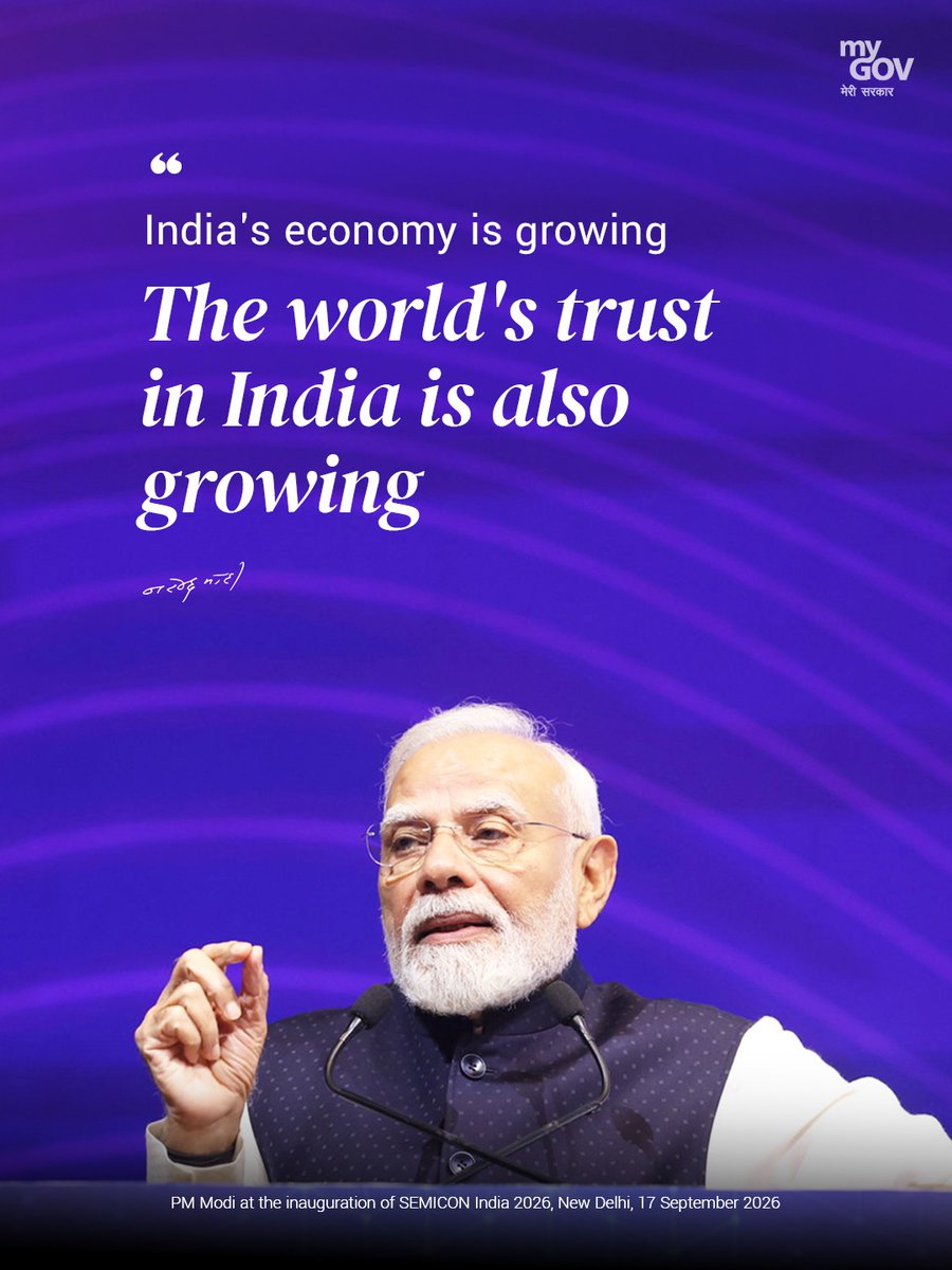 IndiaInSaoTome's tweet photo. Here are the highlights from PM @narendramodi’s address at SEMICON India 2026.  

#SEMICONIndia2026 #ViksitBharat #AtmanirbharBharat
@PMOIndia @SemiconIndia @MEAIndia @GoI_MeitY @_DigitalIndia @mygovindia https://t.co/xT8aIeUvuV