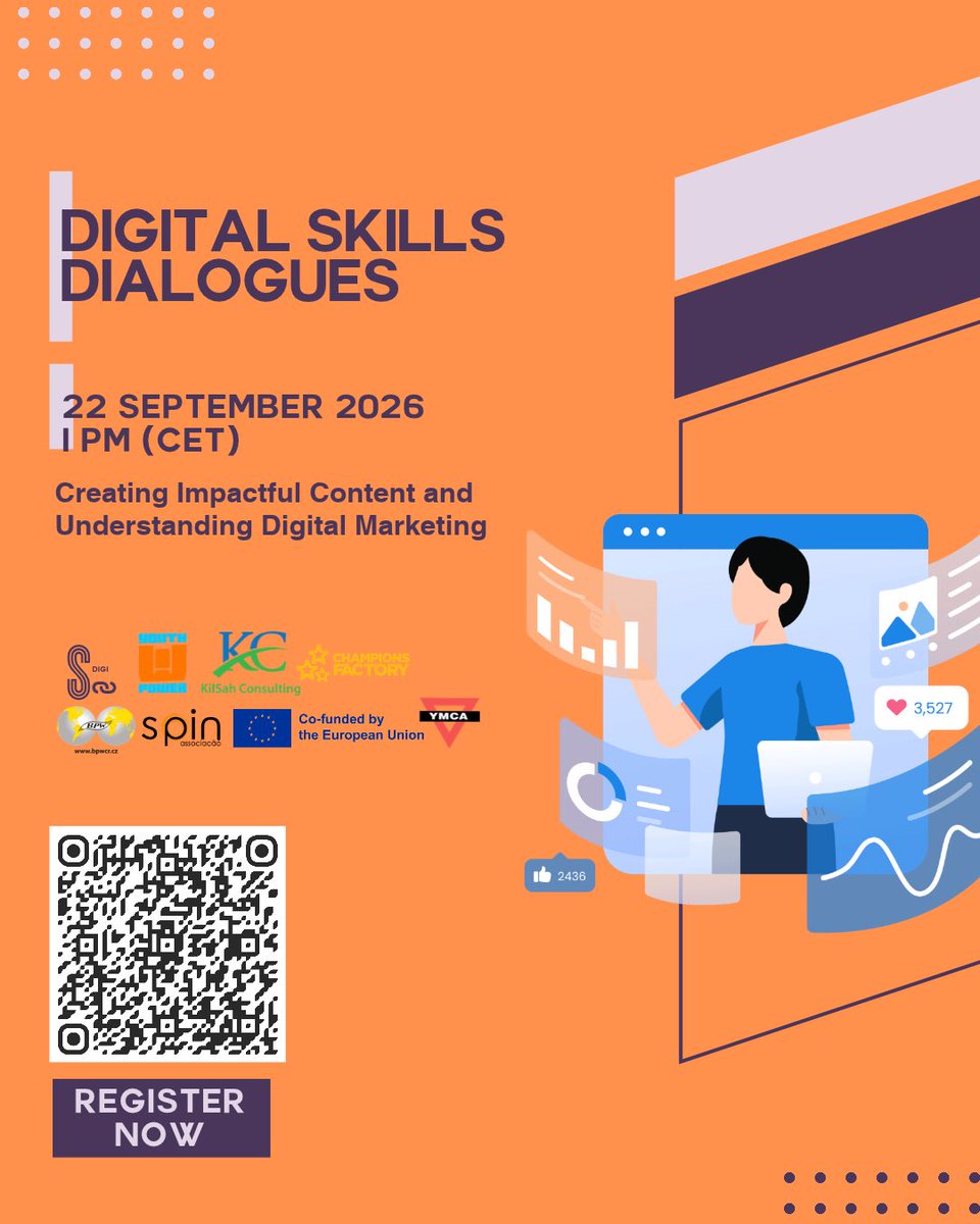 KilsahC's tweet photo. 17th DigiSkill Online Dialogue

Join us for the 17th DigiSkill Online Dialogue focused on digital skills!

Learn how to create impactful content, engage audiences, and grow digitally.

🗓 Sept. 22 | 13:00 CET
📍 Zoom
👤 Hana Váchová Kočková

Apply Now: https://t.co/g489WVzJkw https://t.co/cvYdW5gzOK
