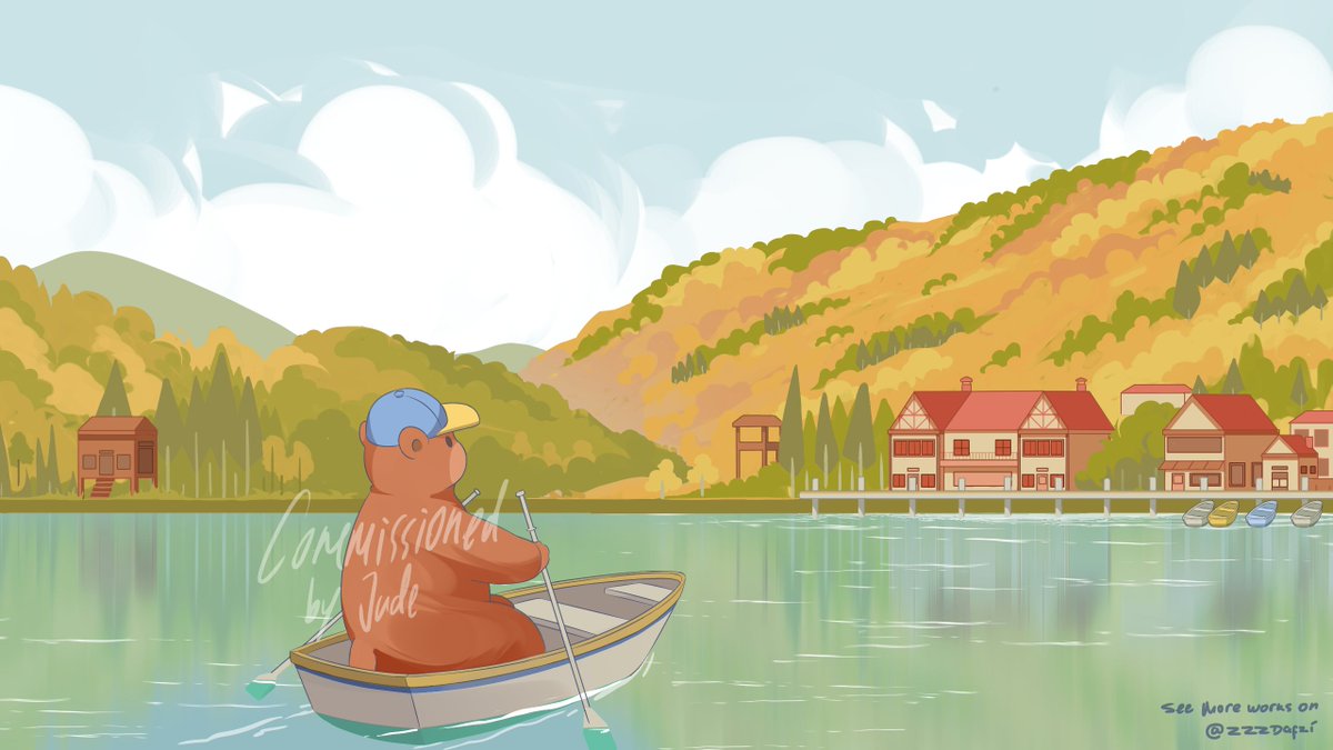 zzzdafzi's tweet photo. Painting an autumn landscape. Thank you for trusting me with this piece #VGenComm https://t.co/mkjpeJQtUu