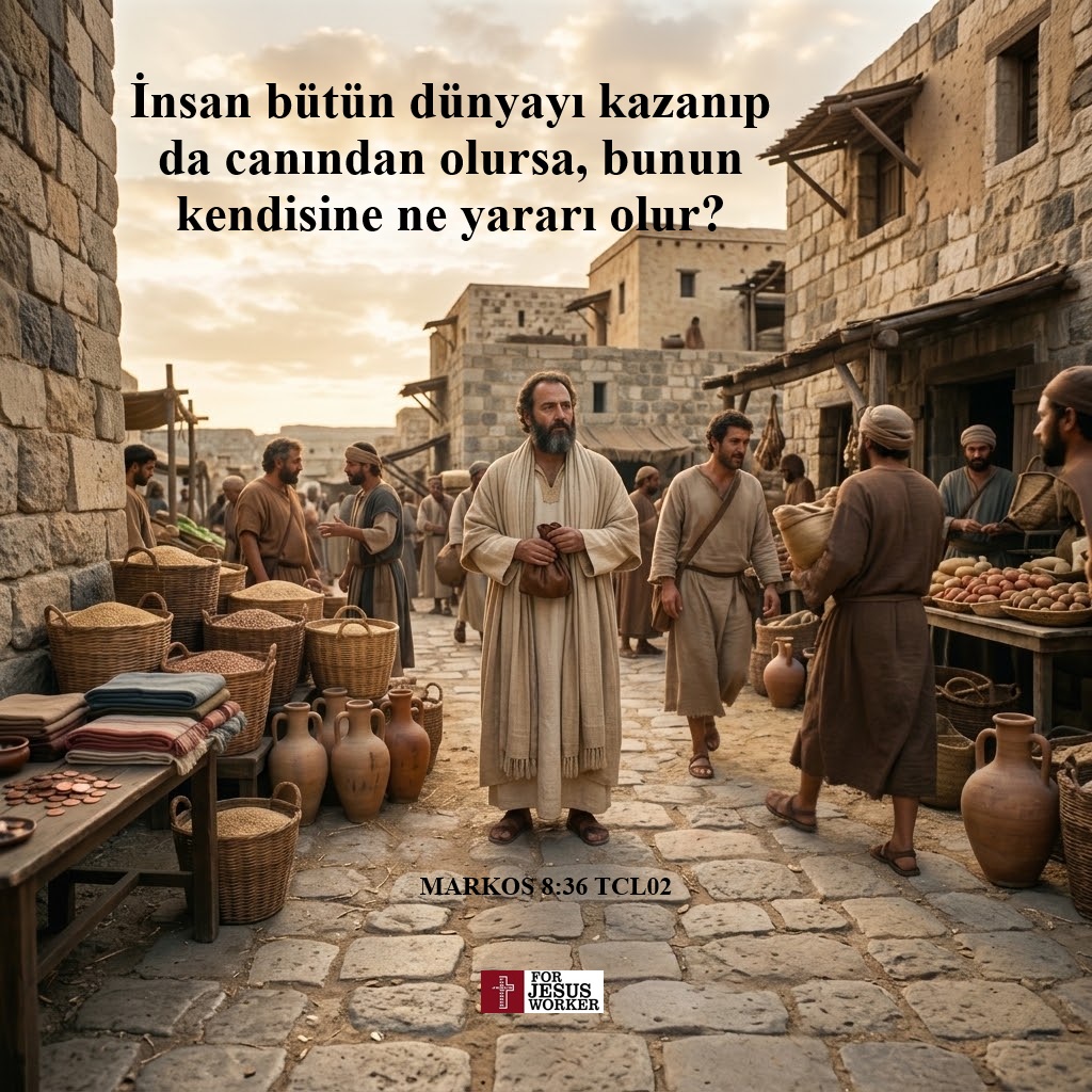 JMIRONWORKER's tweet photo. GÜNLÜK RUHSAL EKMEĞİMİZ 
MARKOS 8:36 TCL02 " İnsan bütün dünyayı kazanıp da canından olursa, bunun kendisine ne yararı olur? " https://t.co/riq9YVHemP