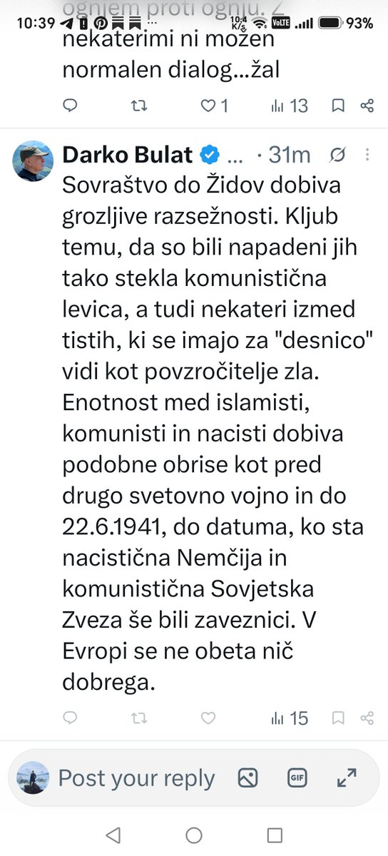 AR_MSket's tweet photo. Darko Bulat, sprenevedavi  žid, pa še glup ko sto mater... https://t.co/BN0oXBsddH