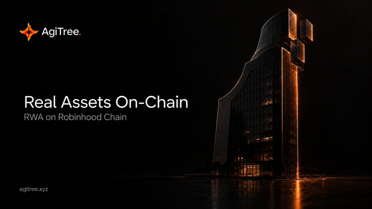 AgiTree's tweet photo. Real-world value deserves a place on-chain.

AgiTree is building toward a future where real-world assets can be represented as digital tokens and connected to decentralized finance on Robinhood Chain. https://t.co/hOFyHzUdt3