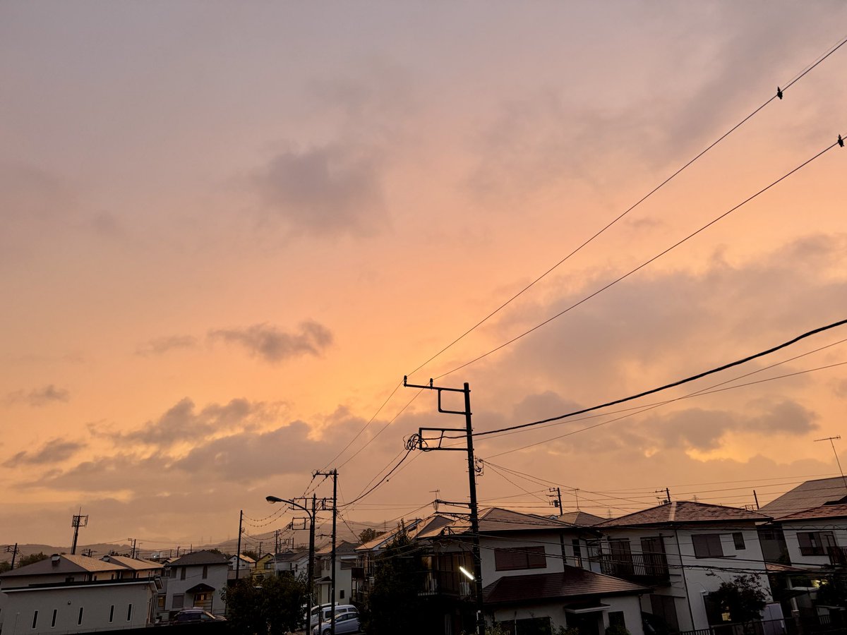 Invictus_Irsia's tweet photo. 空が雨降ってるのにオレンジ色
風は強めでゴーゴー言ってる https://t.co/OwBYUcyxj3