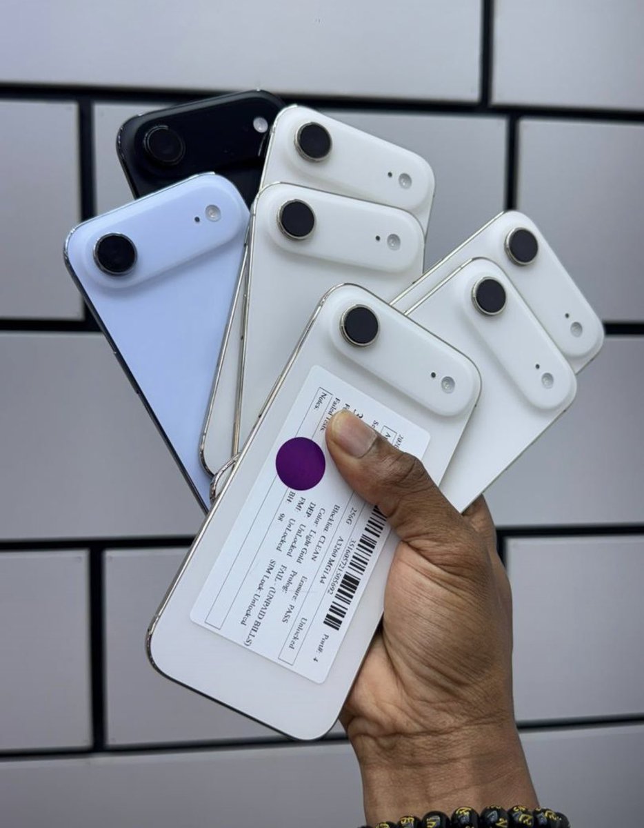 cyrex_gadgets's tweet photo. 18series Available!!! Brand New Sealed | IPhone 18pro | 256GB | Factory Unlock | ESIM - 2,400,000
18promax | 256GB | ESIM - 2,780,000

iPhone Air 🇺🇸 | Factory Unlock | ESIM 256GB - 1,150,000.     512GB - 1,300,000.    1TB - 1,400,000

UK Used Google Pixel 8 Pro | 256GB | 570,000 https://t.co/fxu0KCCMbp