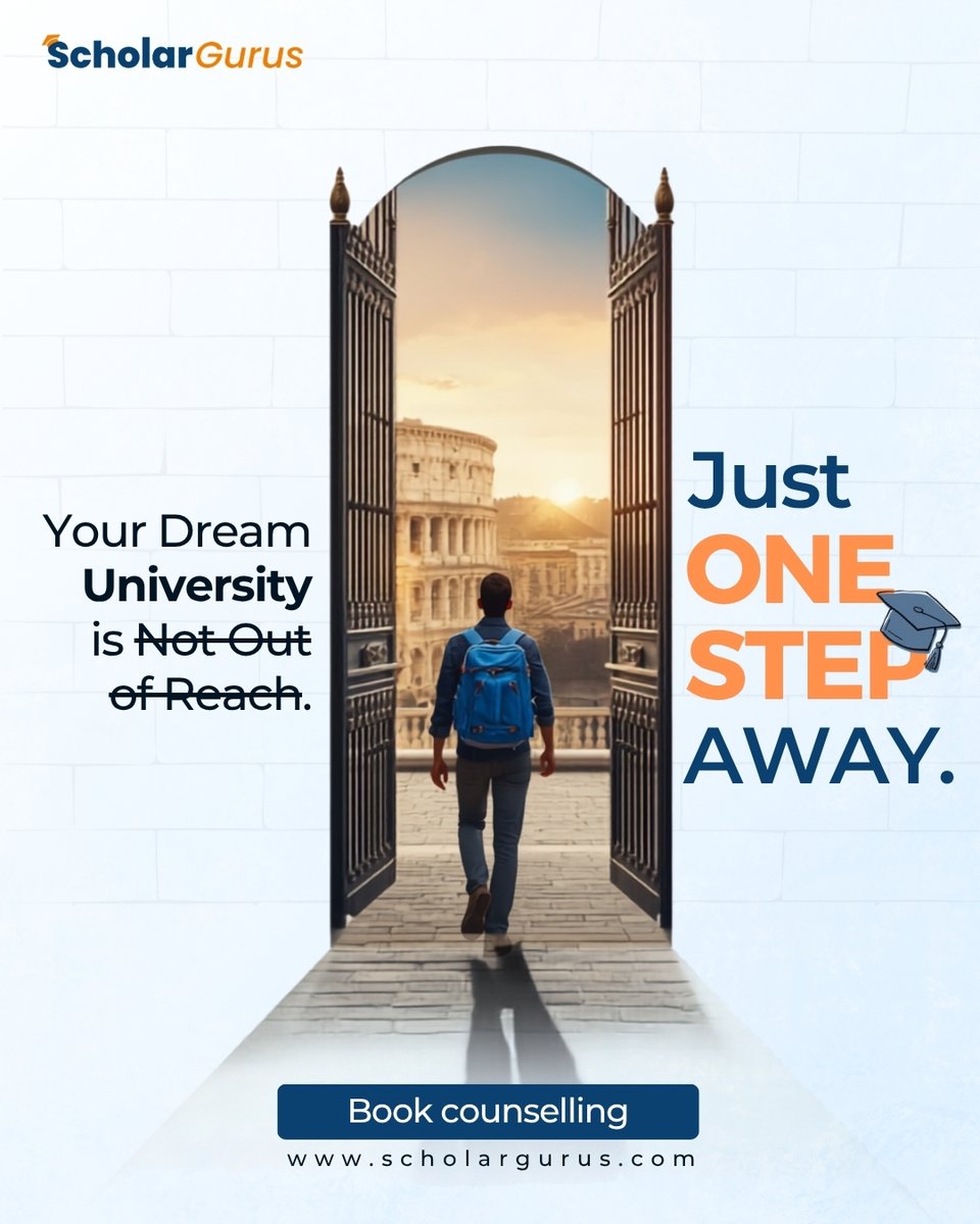 scholargurus's tweet photo. Your dream university is closer than you think! 🎓

Confused about the right course, country or university? Get expert study-abroad guidance with ScholarGurus.

📞 Book your counselling today.

#ScholarGurus #StudyAbroad #StudyInUK #StudyInGermany #StudyInItaly #StudyInFrance https://t.co/svvqGDvK6Y