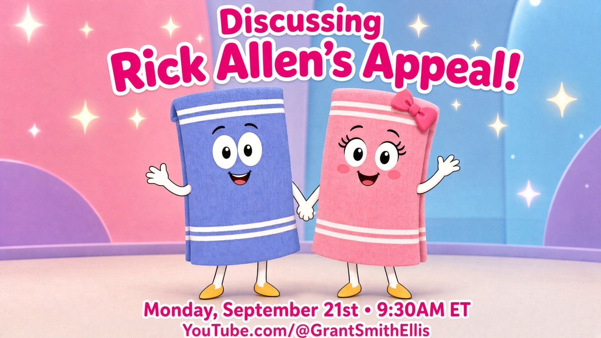 GrantSmithEllis's tweet photo. I am hearing rumors that Towel Girlfriend may bring her expertise to coverage of the Rick Allen appeal arguments today (she knows the case quite well).

That would be fun!

9:30AM ET - https://t.co/HrhuPyZ8oW https://t.co/QTlCGD8dt2