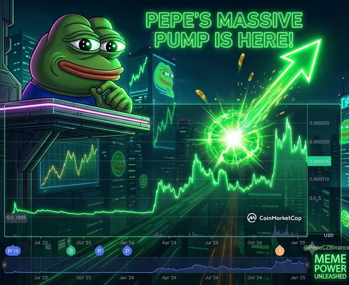 PepeCZBinance's tweet photo. 📈 The $PEPE breakout is officially here! Next stop: PARABOLIC melt-up! 🐸🔥🚀 Are you strapped in? https://t.co/oEWSXGNWgP